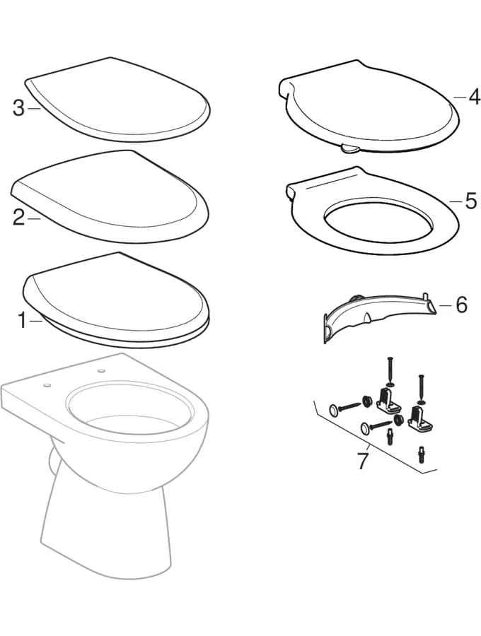 Stand-Tiefspül-WC „Renova“ 35 × 40 × 53,5 cm in weiß alpin, mit Spülrand