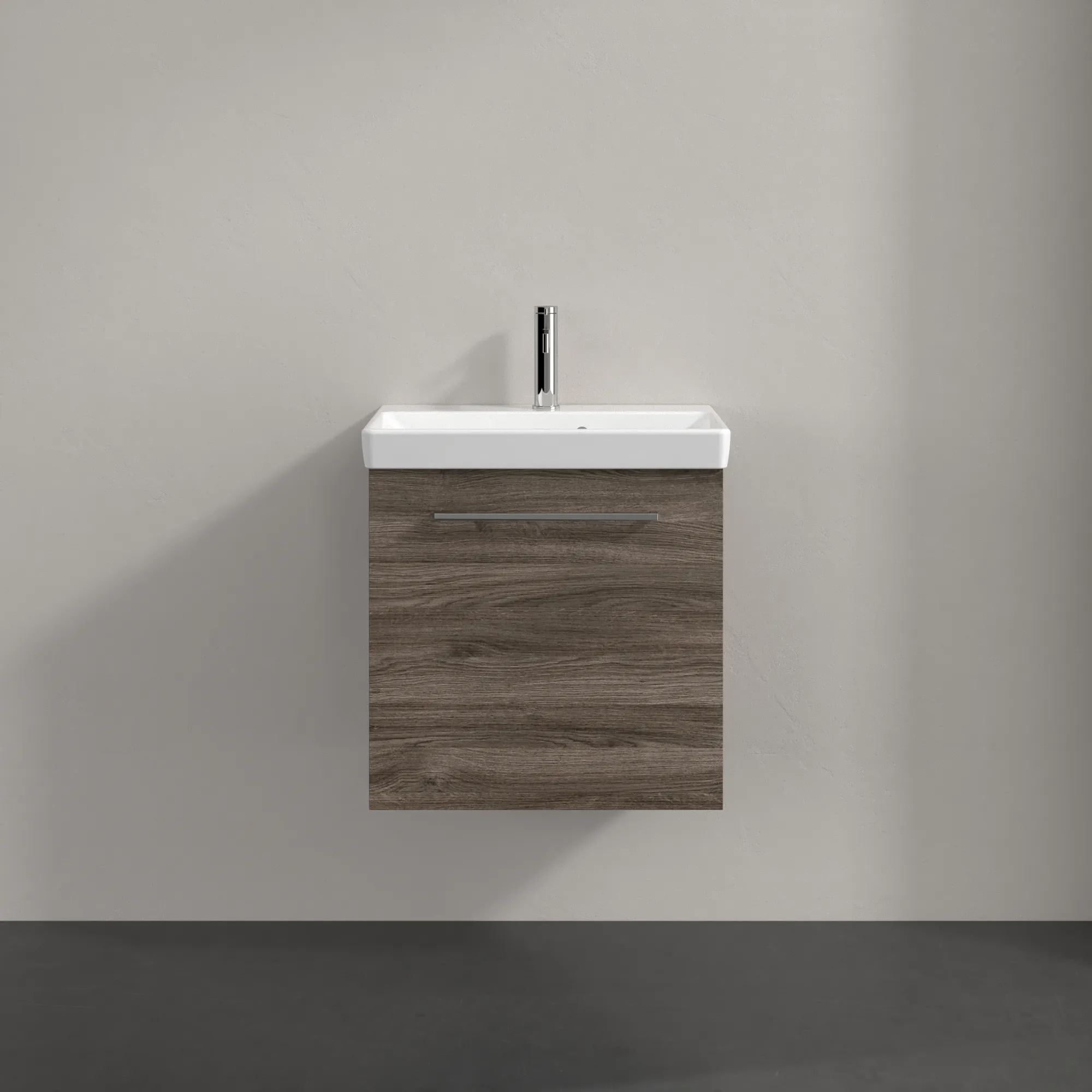 Villeroy & Boch Waschtischunterschrank mit Tür „Avento“ für Schrankwaschtisch 530 × 514 × 352 mm Stone Oak, Anschlag rechts, Soft Closing, 1 Tür