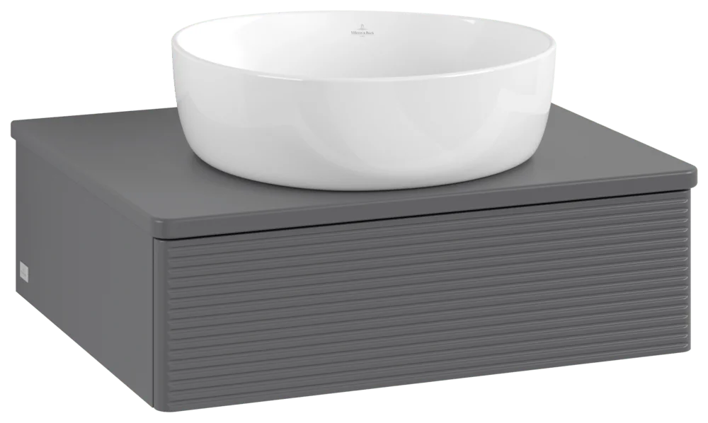 Villeroy & Boch Waschbeckenunterschrank Antao K07110, Anthracite Matt Lacquer, 600x190x500mm, mit SoftClosing und Push-to-open Funktion Villeroy & Boch Waschbeckenunterschrank Antao K07110, Anthracite Matt Lacquer, 600x190x500mm, mit SoftClosing und Push-to-open Funktion
