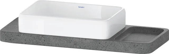Duravit Aufsatzwaschtisch inkl. Natursteinkonsole „Qatego“ 100 × 41 × 90 cm in Weiß Hochglanz