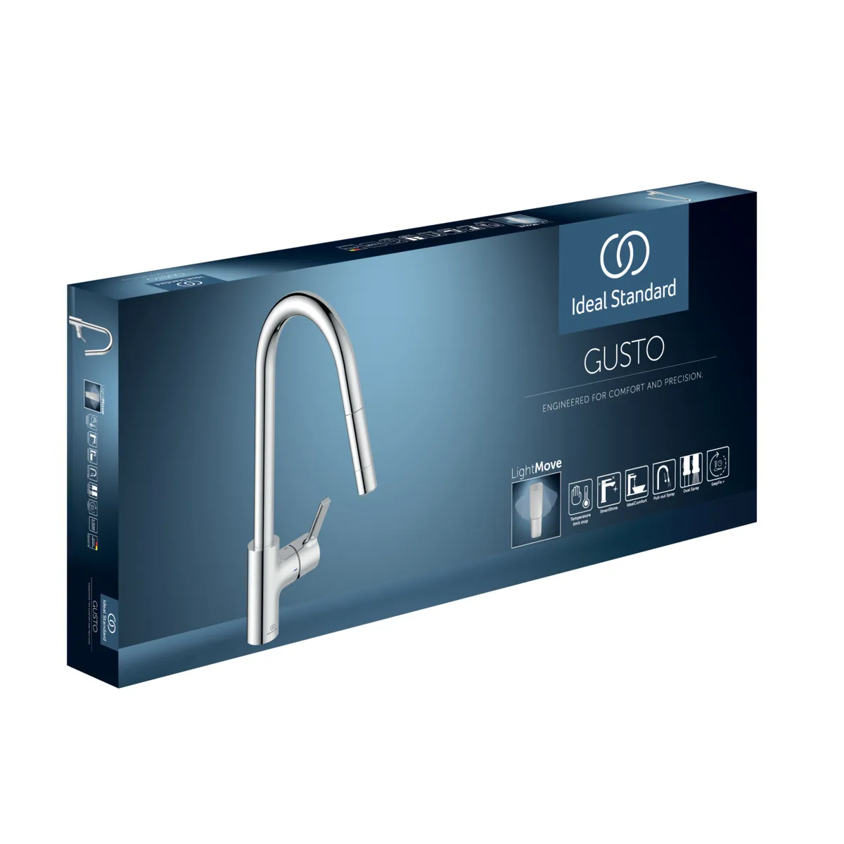 Ideal Standard Gusto Küchenarmatur BD416AA, Ausladung 241mm, 2-Funktions-Brause, Chrom Ideal Standard Gusto Küchenarmatur BD416AA, Ausladung 241mm, 2-Funktions-Brause, Chrom