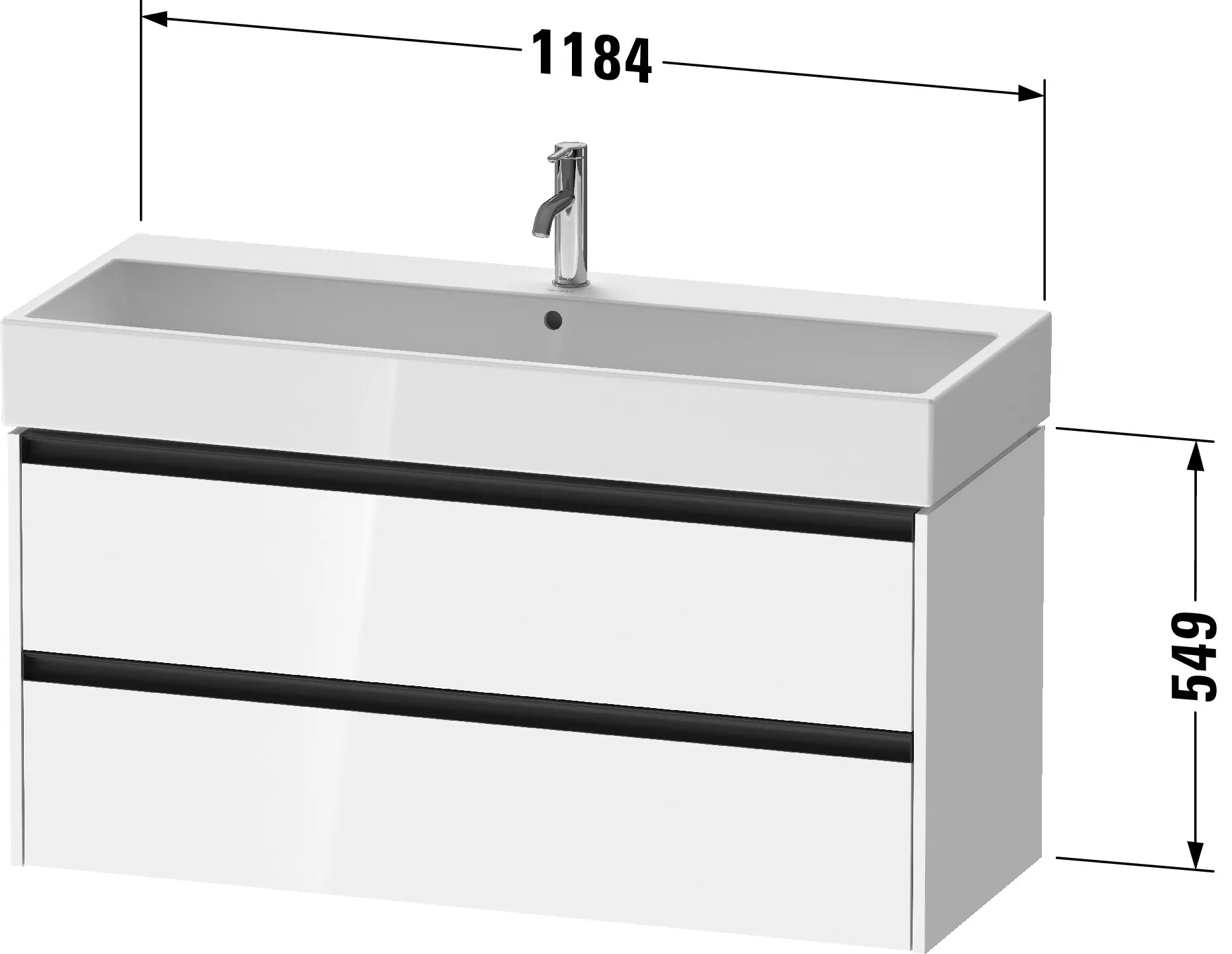 Duravit Waschtischunterschrank wandhängend „Ketho.2“ 118,4 × 54,9 × 46 cm in Leinen