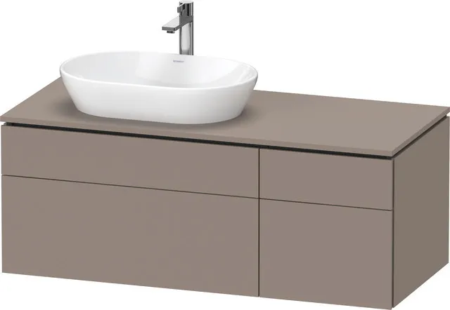 Duravit Waschtischunterschrank wandhängend „L-Cube“ 122 × 48,2 × 55 cm Basalt Matt, links Duravit Waschtischunterschrank wandhängend „L-Cube“ 122 × 48,2 × 55 cm Basalt Matt, links