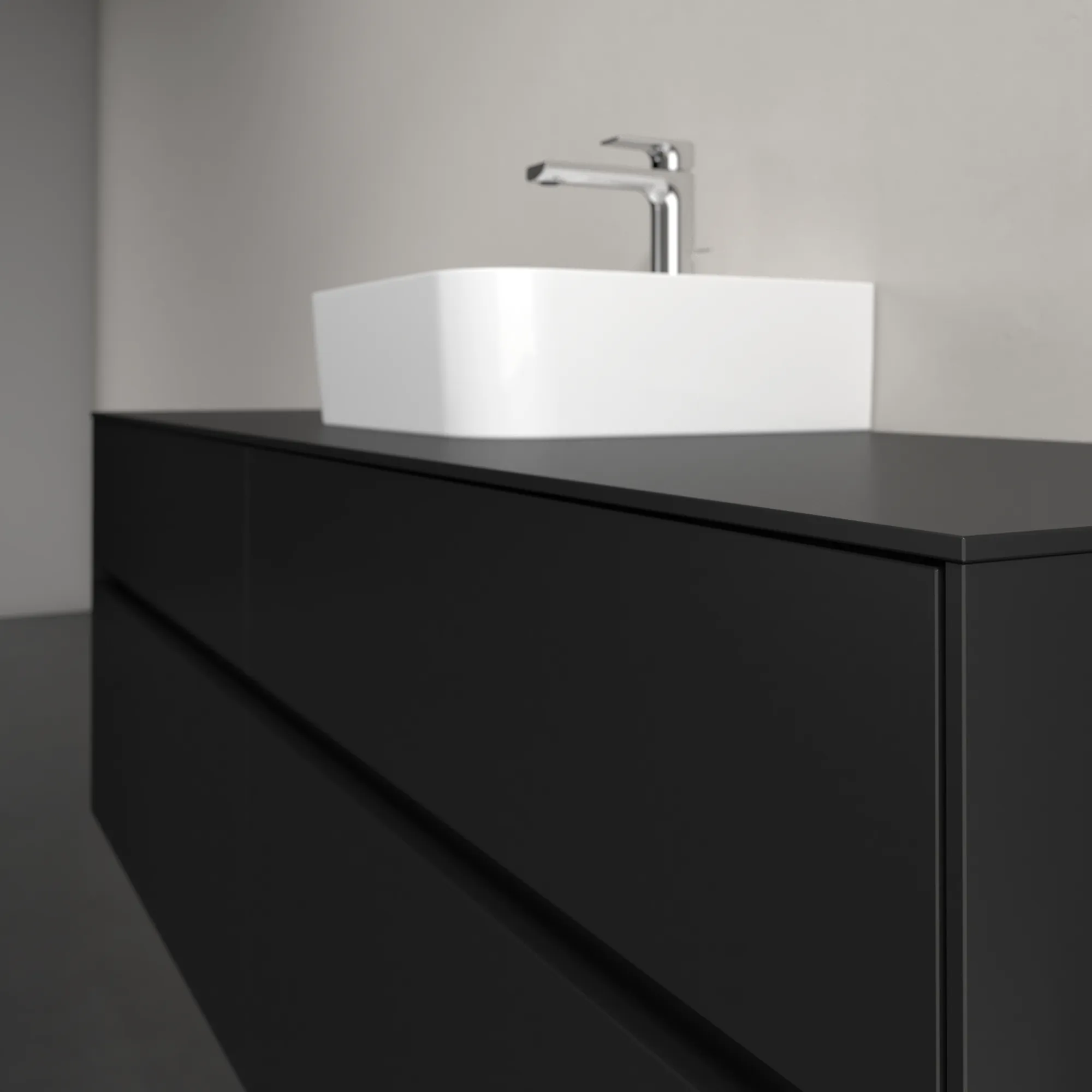 Villeroy & Boch Waschtischunterschrank „Collaro“ 1600 × 548 × 500 mm Volcano Black, mit Beleuchtung, für Becken mittig Villeroy & Boch Waschtischunterschrank „Collaro“ 1600 × 548 × 500 mm Volcano Black, mit Beleuchtung, für Becken mittig