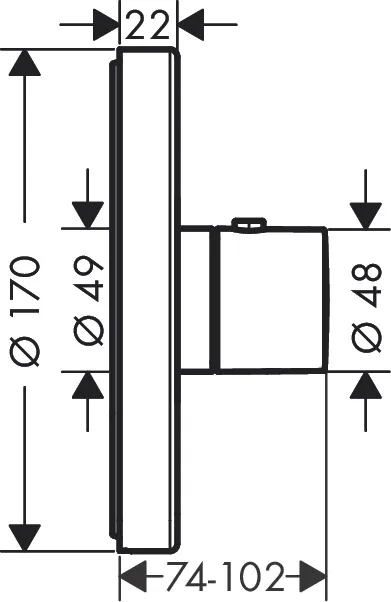 Thermostat UP Axor ShowerSelect Fertigset rund chrom Thermostat UP Axor ShowerSelect Fertigset rund chrom
