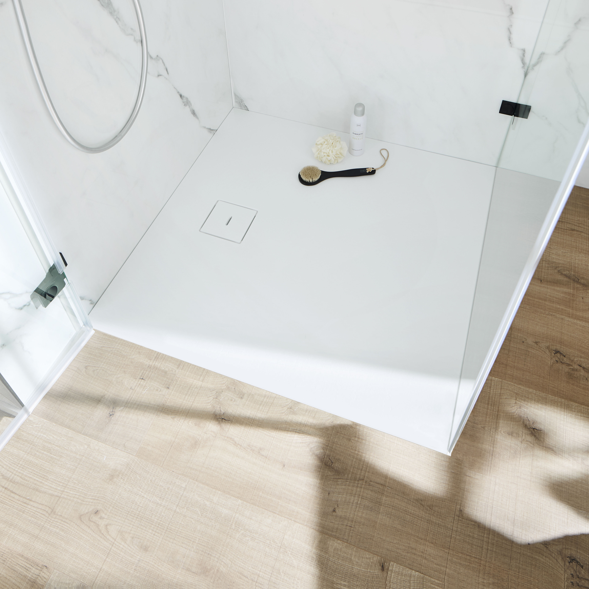 HSK rechteck Marmor-Polymer-Duschwanne „Steinoptik“ 90 × 120 cm in Weiß HSK rechteck Marmor-Polymer-Duschwanne „Steinoptik“ 90 × 120 cm in Weiß