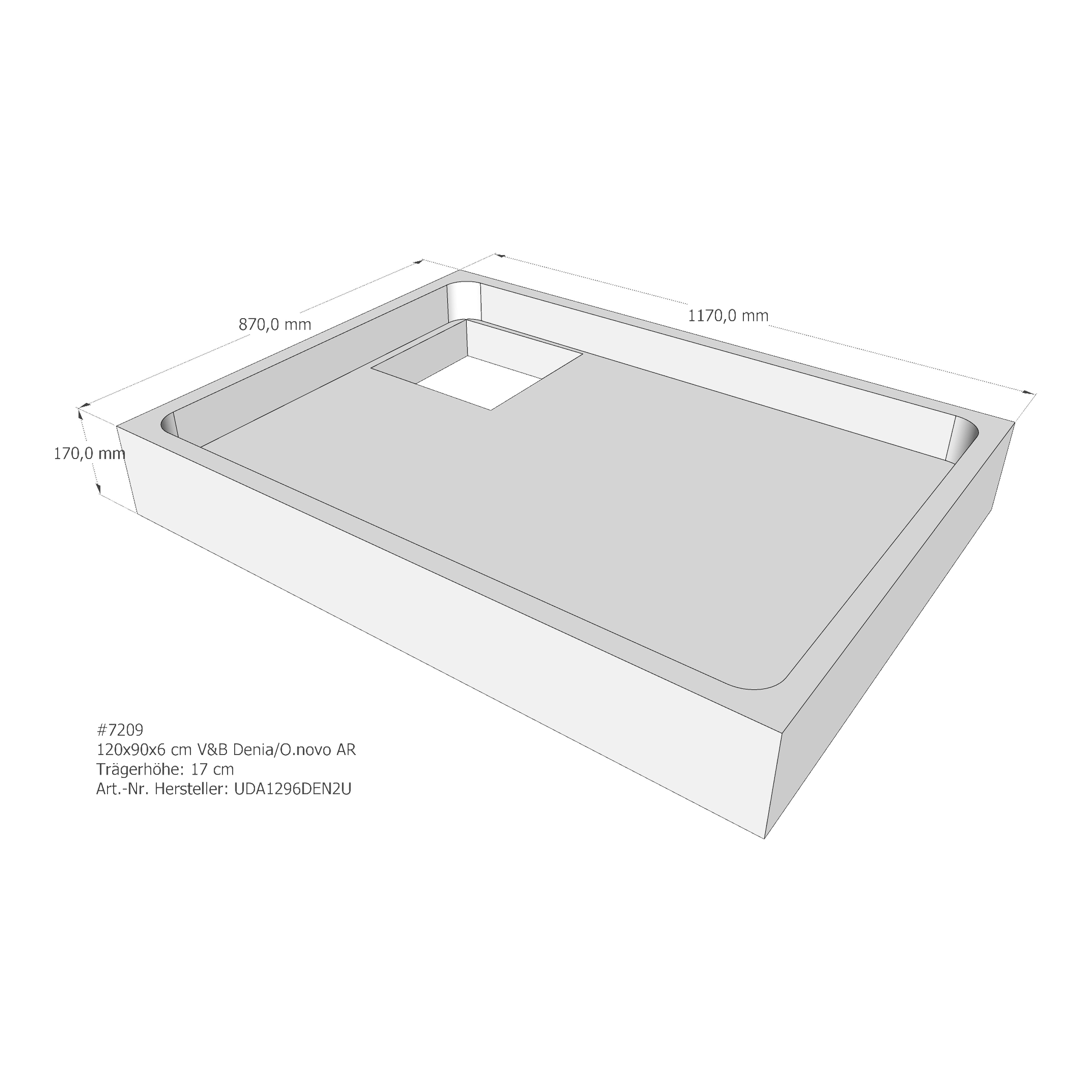 Duschwannenträger für Villeroy & Boch O.novo 120 × 90 × 6 cm