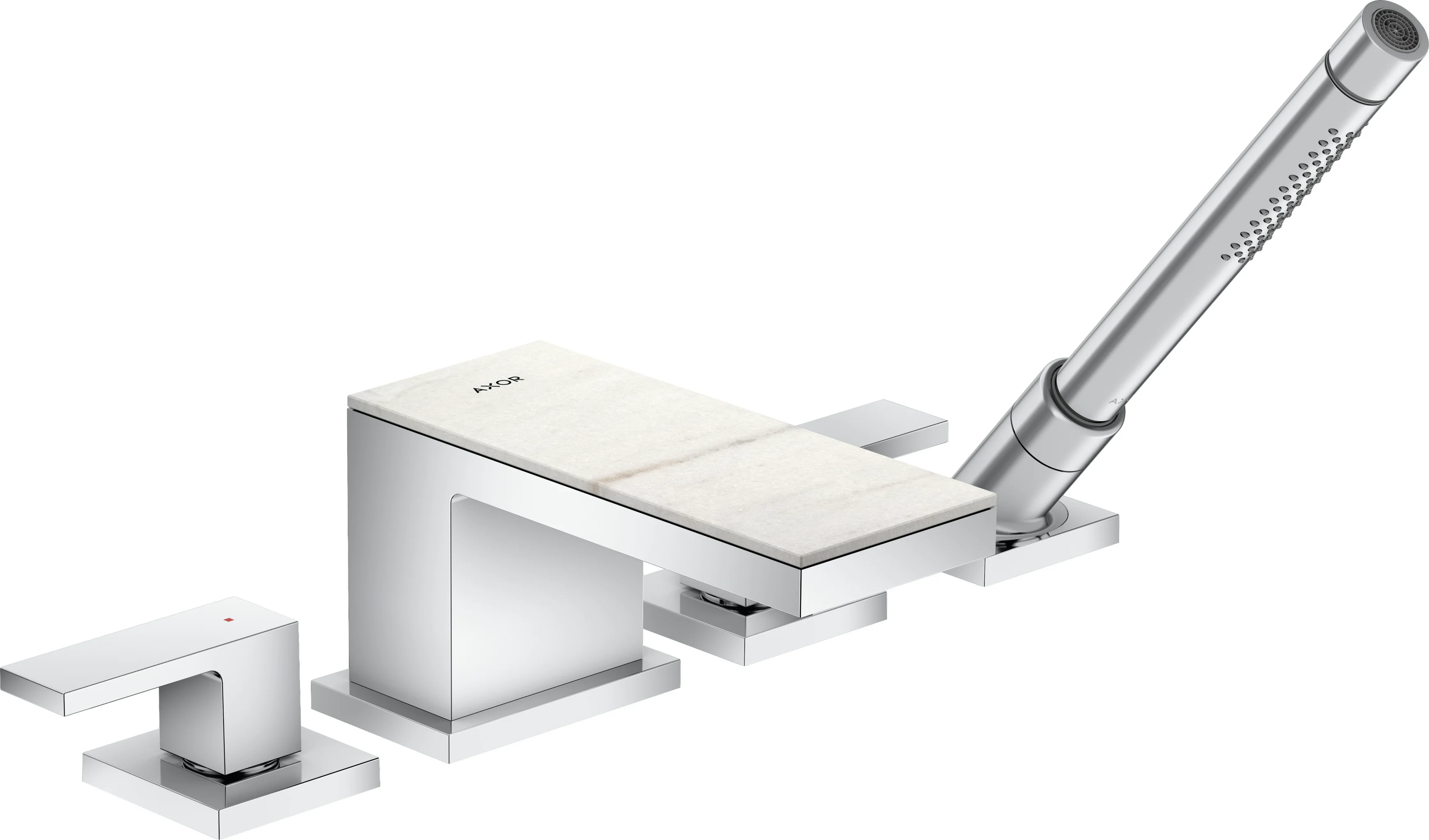Hansgrohe AXOR MyEdition 4-Loch Wannenrandarmatur Chrom, Ausladung 151 mm, max. Durchfluss 22 l/min, Wannenrandmontage