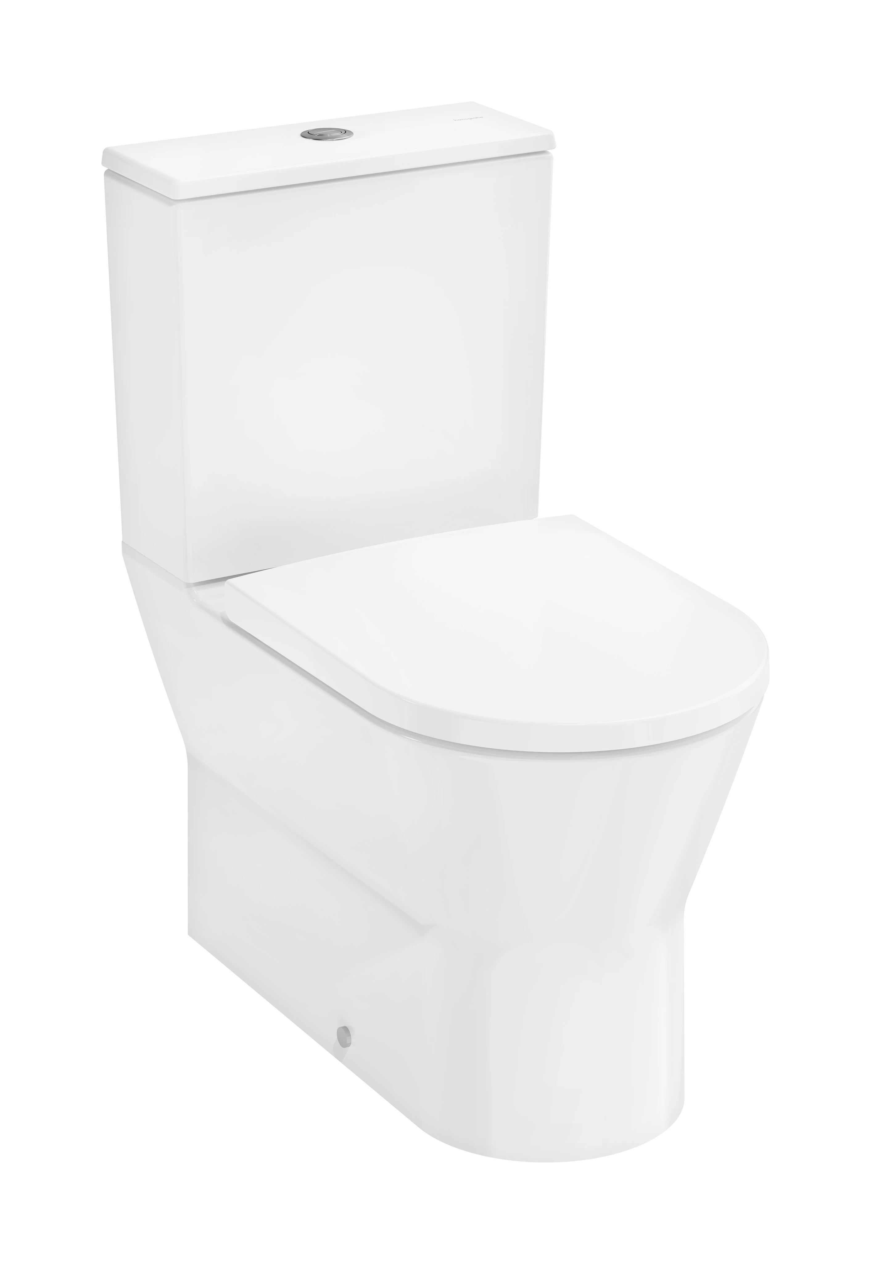 EluPura Original S Stand WC Set 640 mit horizontalem Abgang AquaChannel Flush mit aufgesetzten Spülkasten und WC-Sitz Weiß