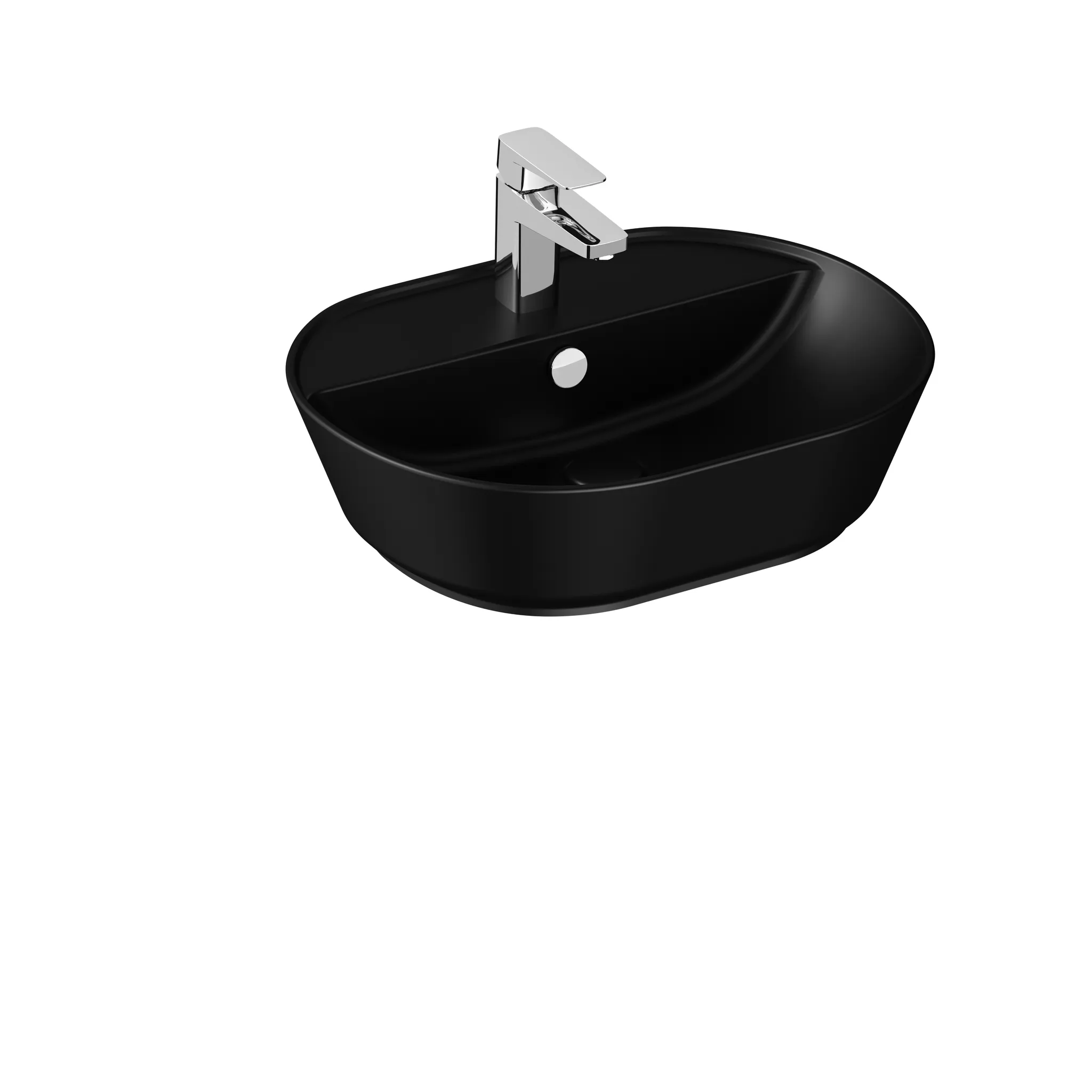 VitrA Geo Aufsatzwaschtisch oval 545 x 430 mm Schwarz Matt VitrA Geo Aufsatzwaschtisch oval 545 x 430 mm Schwarz Matt