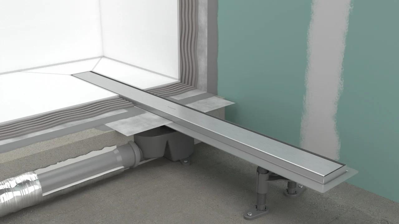 Hansgrohe RainDrain Go Komplettset Duschrinne 500 mm, rückseitig befliessbar, Mattschwarz