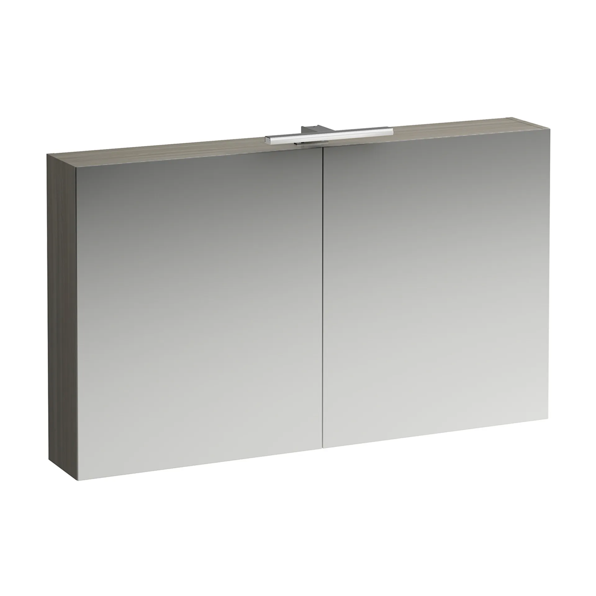 Spiegelschrank BASE LED-Beleuchtung horizontal mit Schalter mit Steckdose 185x1200x700 2 Türen weiß matt