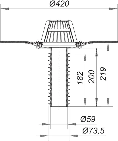 Sanierungs-Dachablauf 84 DallBit, DN 70 Sanierungs-Dachablauf 84 DallBit, DN 70