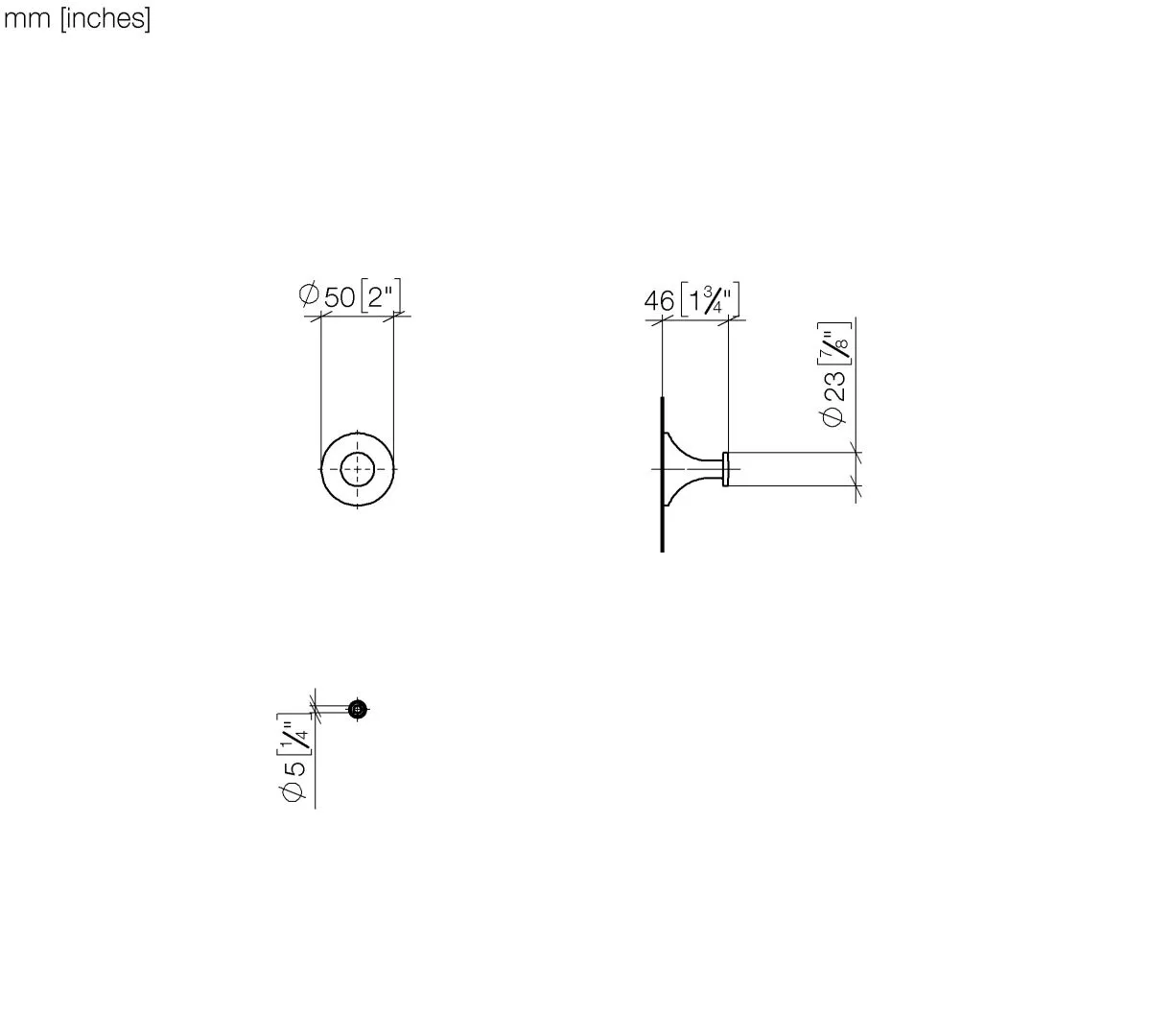 Dornbracht VAIA Haken - Chrom, Ausladung 46 mm, Rosette D. 50 mm Dornbracht VAIA Haken - Chrom, Ausladung 46 mm, Rosette D. 50 mm