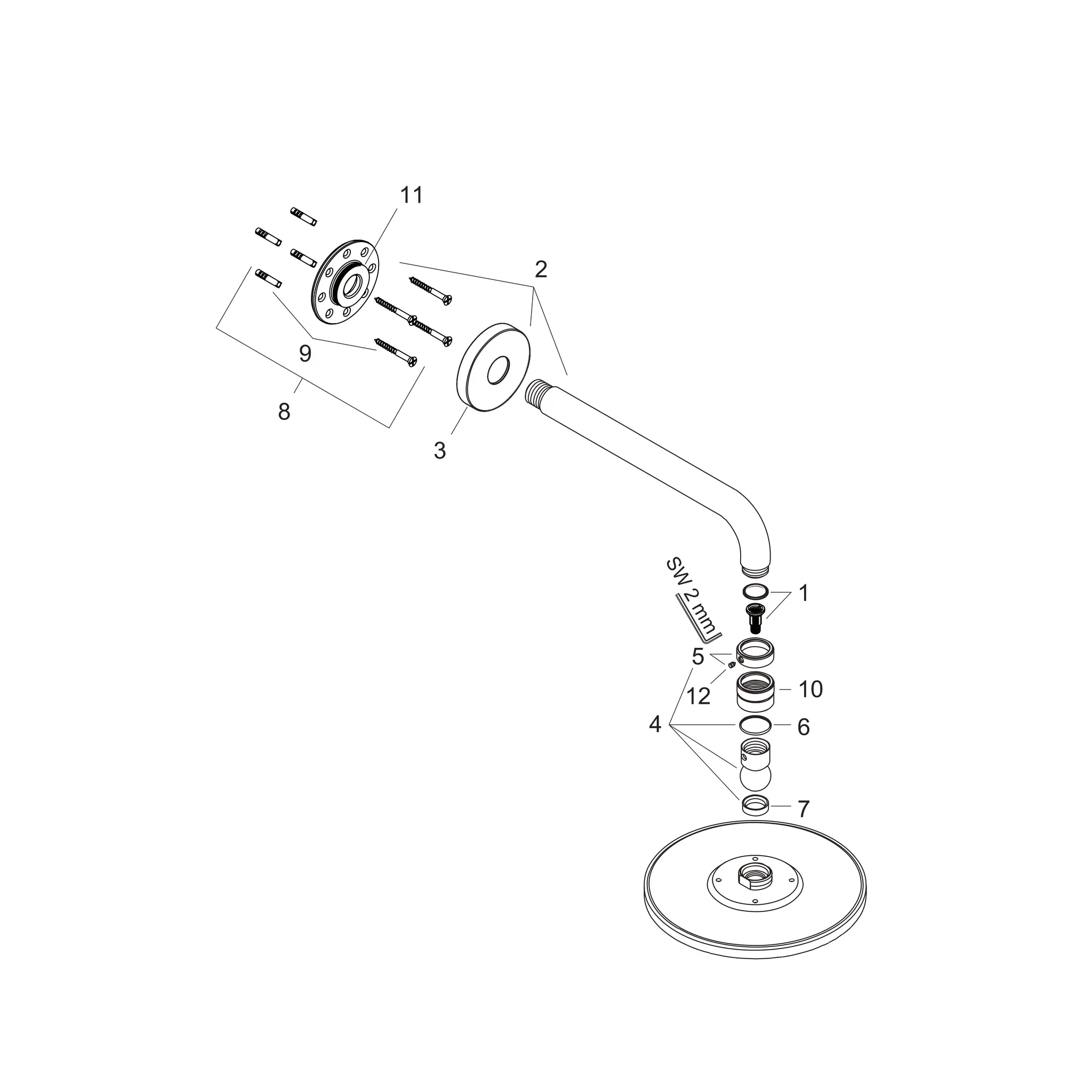 Tellerkopfbrause Raindance Air 240mm chrom 9,4 l/min mit Brausearm Tellerkopfbrause Raindance Air 240mm chrom 9,4 l/min mit Brausearm