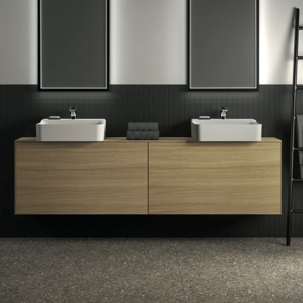 Ideal Standard Conca Waschtischunterschrank, Eiche hell, 1987x373x550 mm, 2 Auszüge mit Push-Open und Softclose-Einzug Ideal Standard Conca Waschtischunterschrank, Eiche hell, 1987x373x550 mm, 2 Auszüge mit Push-Open und Softclose-Einzug