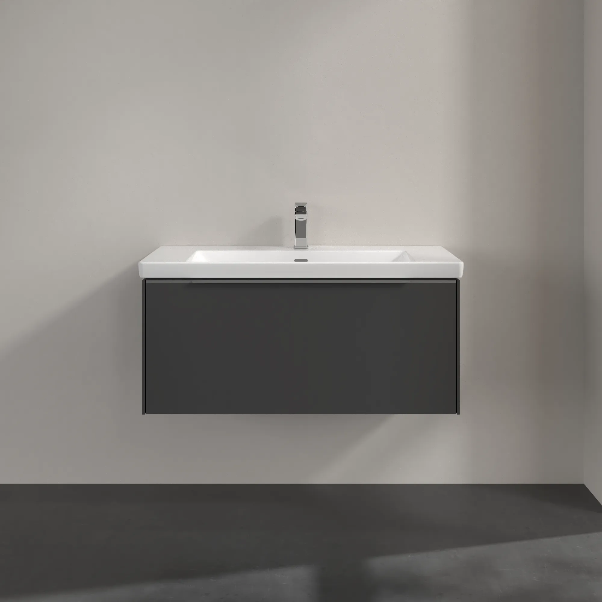 Villeroy & Boch Waschtischunterschrank „Subway 3.0“ für Schrankwaschtisch 973 × 429 × 478 mm Graphite, für Becken mittig