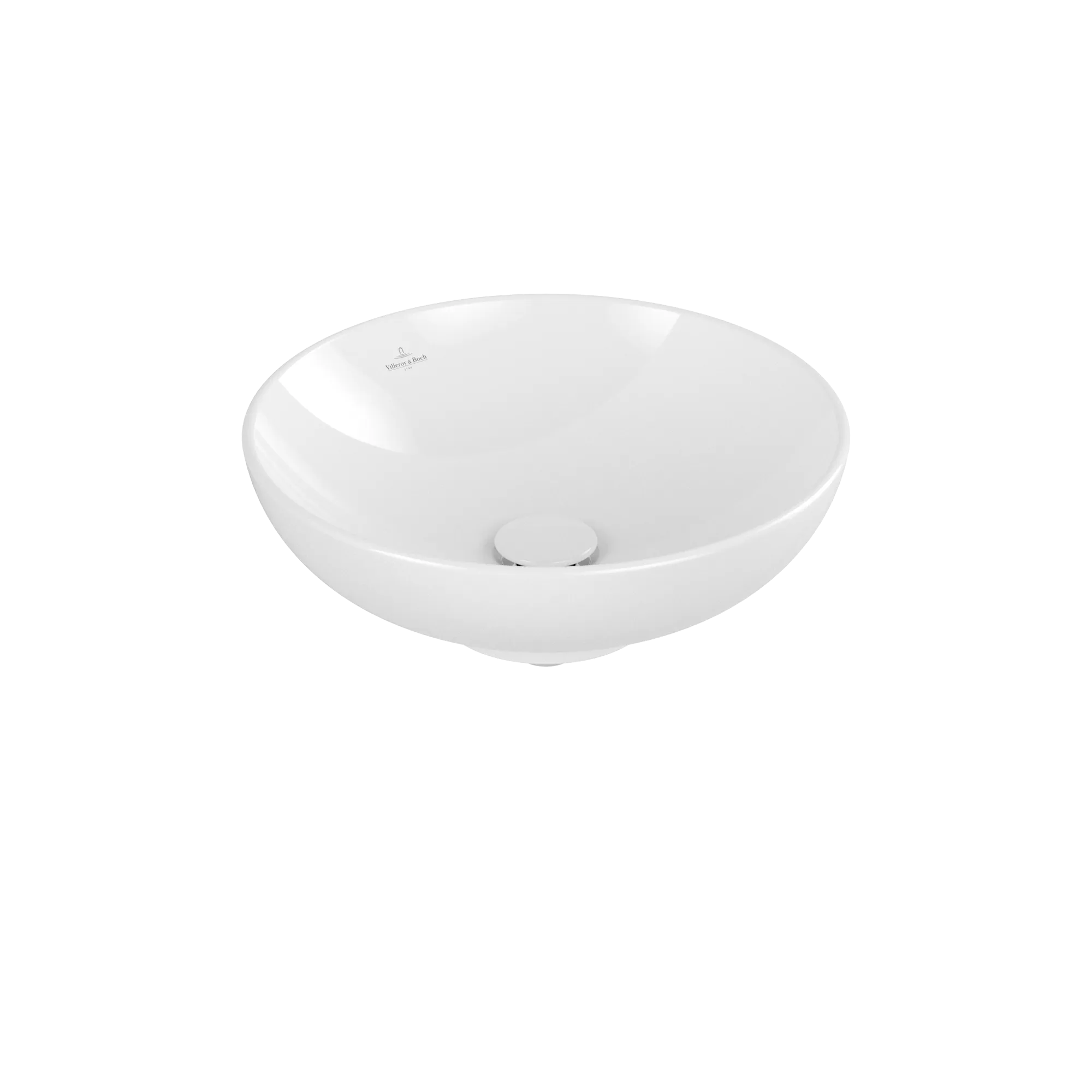 Villeroy & Boch Aufsatzwaschtisch aus TitanCeram „Loop & Friends“ ⌀ 420 mm, ohne Hahnlochbohrung in Weiß Alpin Villeroy & Boch Aufsatzwaschtisch aus TitanCeram „Loop & Friends“ ⌀ 420 mm, ohne Hahnlochbohrung in Weiß Alpin