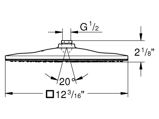 Grohe Rainshower Mono Cube Kopfbrause 1 Strahlart, chrom Grohe Rainshower Mono Cube Kopfbrause 1 Strahlart, chrom