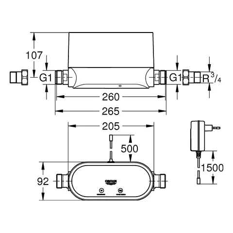 Intelligente Wassersteuerung Sense Guard 22500, Wandmontage, für Wireless LAN, Netzanschluss 230 V, weiß Intelligente Wassersteuerung Sense Guard 22500, Wandmontage, für Wireless LAN, Netzanschluss 230 V, weiß
