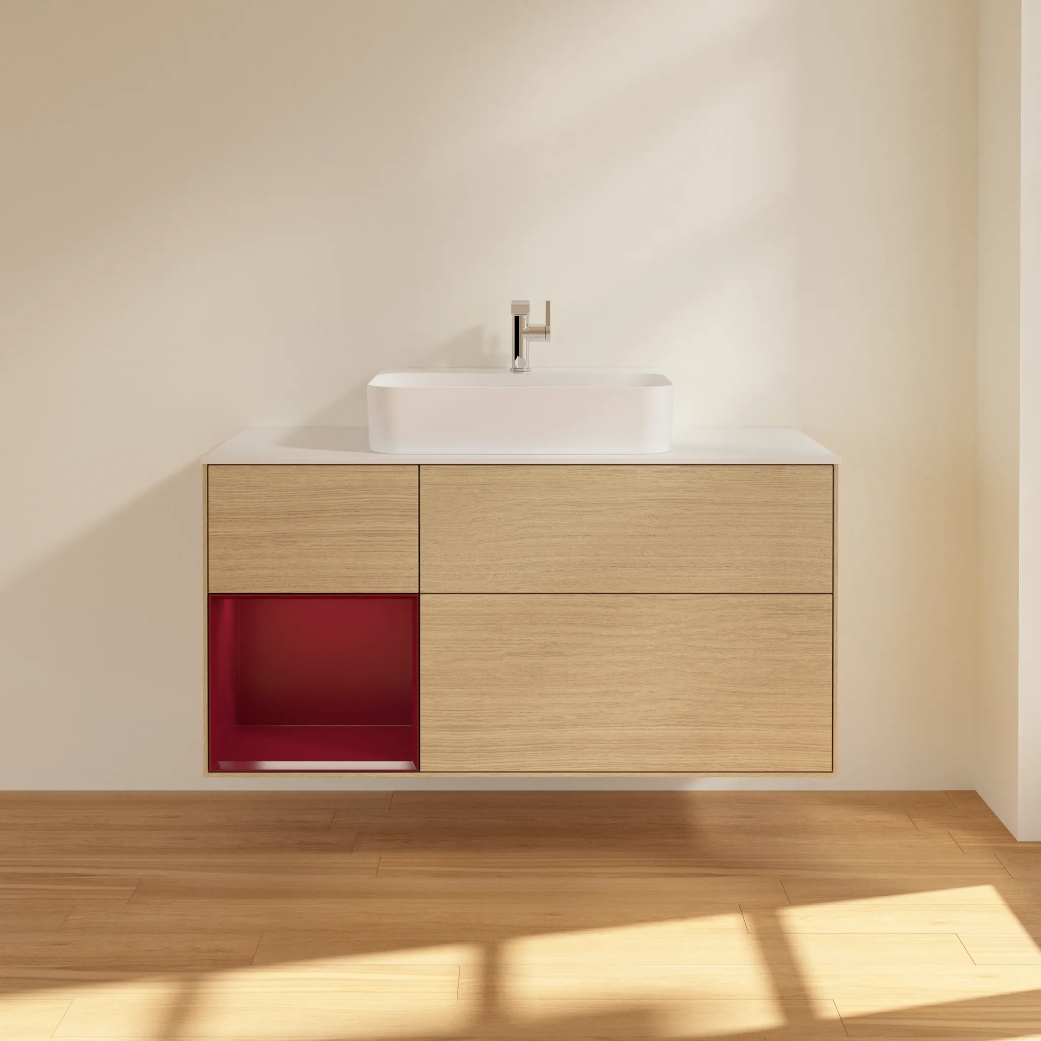Villeroy & Boch Waschtischunterschrank „Finion“ für Schrankwaschtisch 1200 × 603 × 501 mm Oak Veneer, für Becken mittig Villeroy & Boch Waschtischunterschrank „Finion“ für Schrankwaschtisch 1200 × 603 × 501 mm Oak Veneer, für Becken mittig