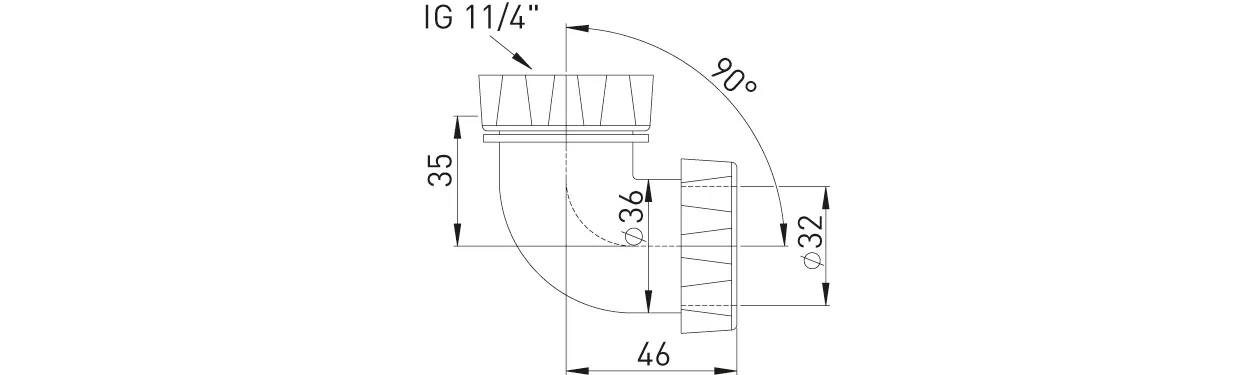 Winkel 90 Grad für Rohre 32 mm Winkel 90 Grad für Rohre 32 mm