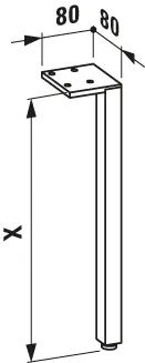 Füße (2 Stück) PRO S für Waschtischunterbauten H483021/2 H483031/2 aluminium Füße (2 Stück) PRO S für Waschtischunterbauten H483021/2 H483031/2 aluminium