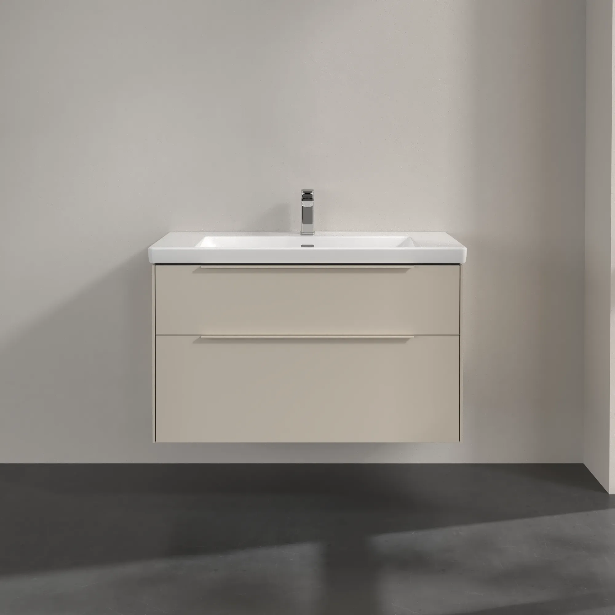 Villeroy & Boch Waschtischunterschrank „Subway 3.0“ für Schrankwaschtisch 973 × 576 × 478 mm Cashmere Grey, für Becken mittig