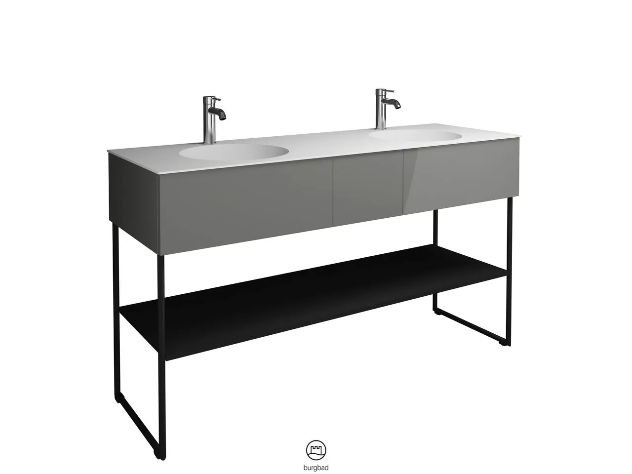 burgbad Coco HGL Mineralguss-Waschtisch inkl. Waschtischunterschrank, 505x1506x870mm burgbad Coco HGL Mineralguss-Waschtisch inkl. Waschtischunterschrank, 505x1506x870mm