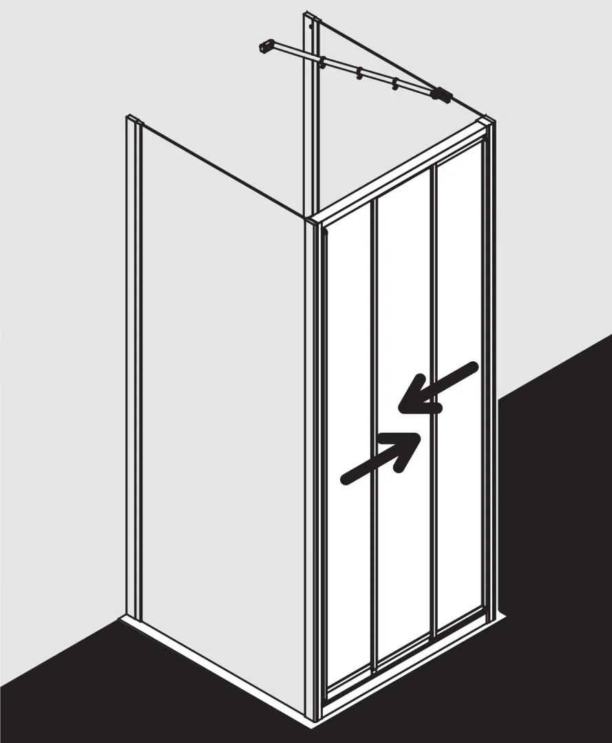 Kermi Duschtür Gleittür 3-teilig für Nische und Ecke „IBIZA 2000“ 200 cm Glas SR Opaco, Profile Silber Mattglanz, Anschlag links und rechts, Schiebetür dreiteilig Kermi Duschtür Gleittür 3-teilig für Nische und Ecke „IBIZA 2000“ 200 cm Glas SR Opaco, Profile Silber Mattglanz, Anschlag links und rechts, Schiebetür dreiteilig