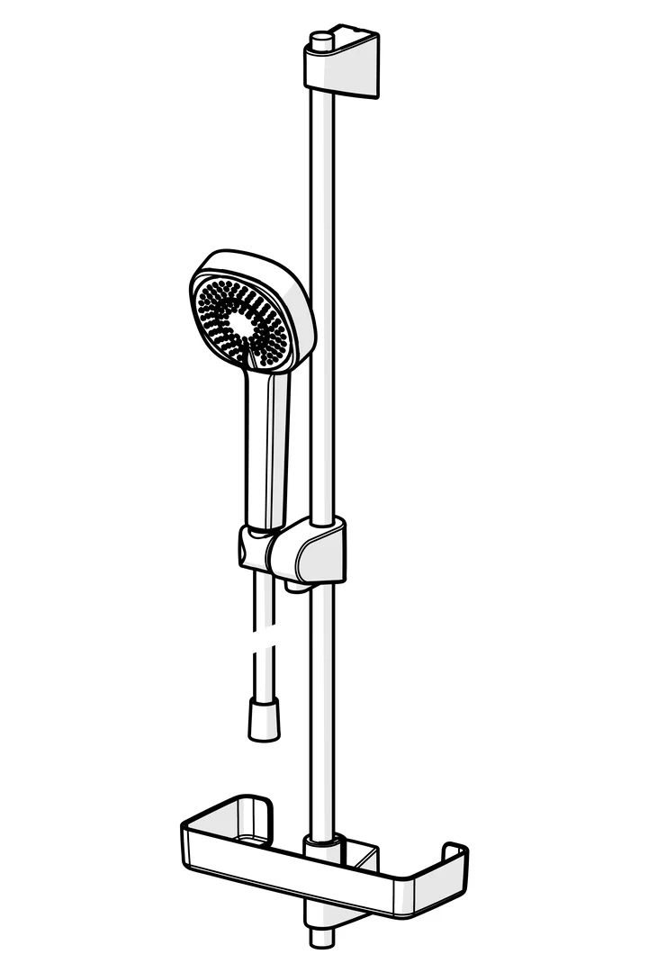 HansaBASICJET Style Wandstangen-Brausenset 4477 3-strahlig Chrom