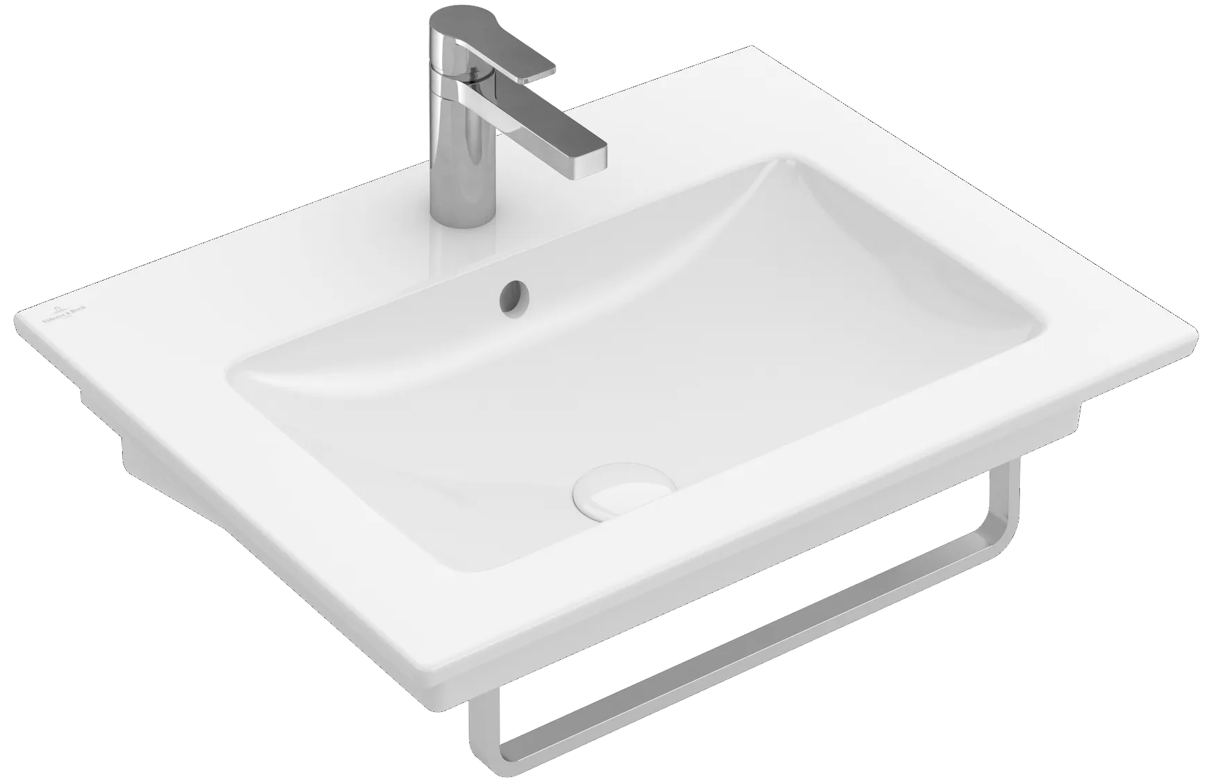 Villeroy & Boch Wandwaschtisch „Venticello“ 600 × 505 × 165 mm, für Becken mittig, mit Hahnlochbohrung, Hahnlochposition mittig in Weiß Alpin Villeroy & Boch Wandwaschtisch „Venticello“ 600 × 505 × 165 mm, für Becken mittig, mit Hahnlochbohrung, Hahnlochposition mittig in Weiß Alpin
