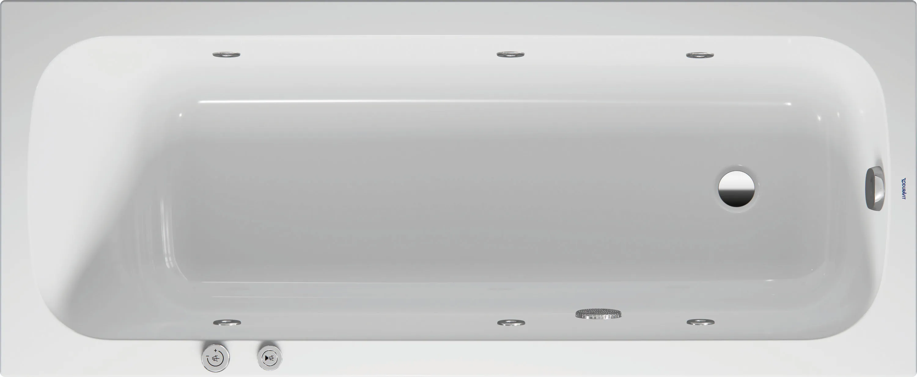 Duravit Whirlwanne „Qatego“ rechteck 1700 × 700 mm, Fußablauf mit Jet-System, in Weiß Duravit Whirlwanne „Qatego“ rechteck 1700 × 700 mm, Fußablauf mit Jet-System, in Weiß