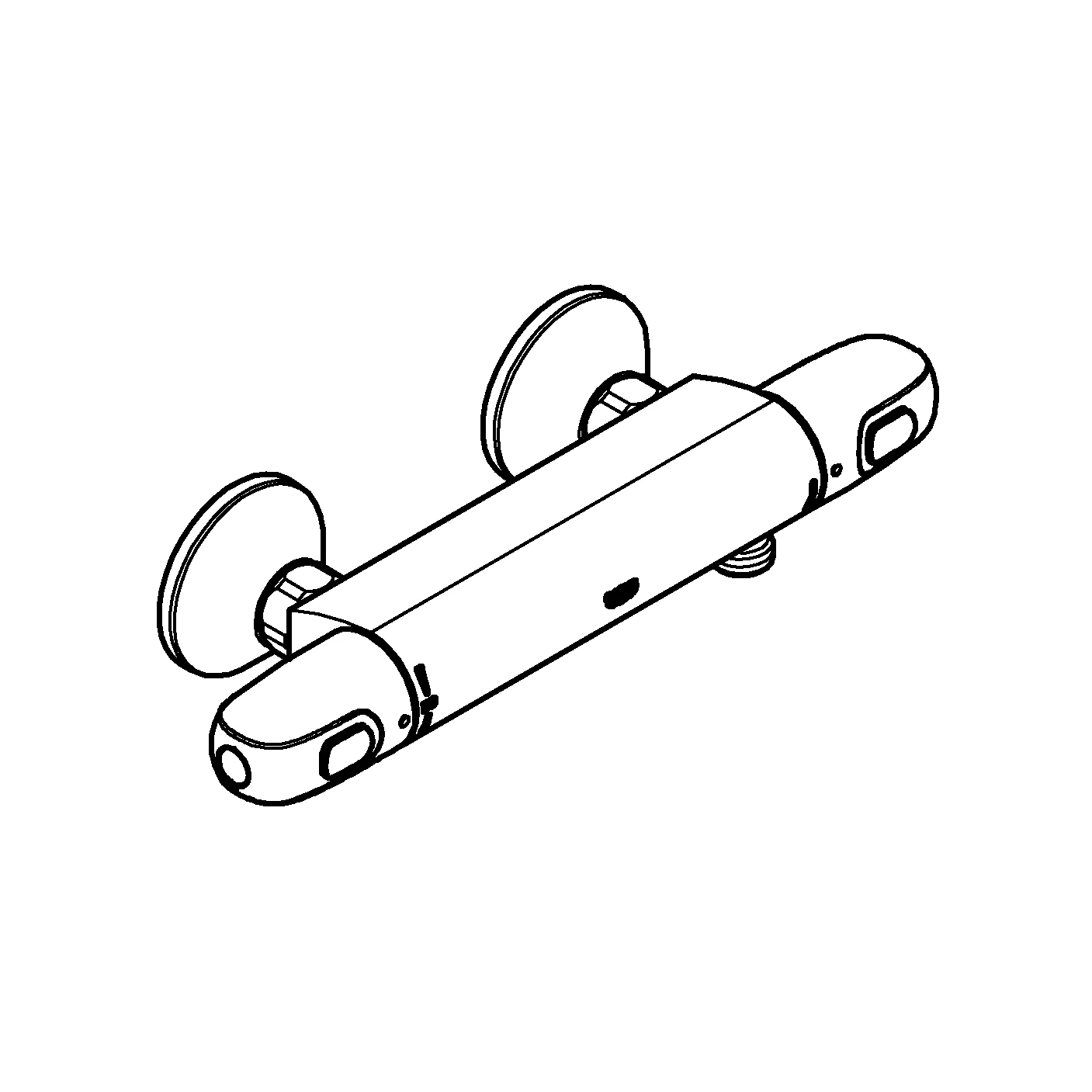 Thermostat-Brausebatterie Grohtherm 1000 34550, Wandmontage, eigensicher, chrom