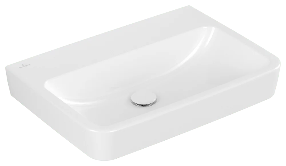 Villeroy & Boch O.novo Waschbecken Eckig Weiß Alpin 175 mm Höhe, 650 x 460 mm, ohne Überlauf