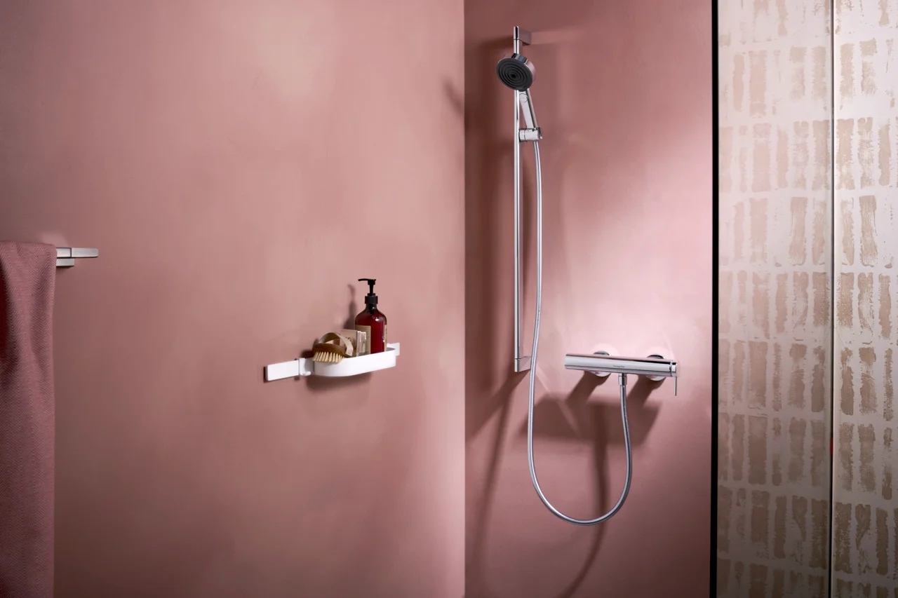 Hansgrohe Tecturis S Einhebel-Brausemischer Aufputz Chrom, Stichmaß 150 ± 12 mm, max. Durchfluss 24 l/min, Keramikmischsystem, einstellbare Temperaturbegrenzung