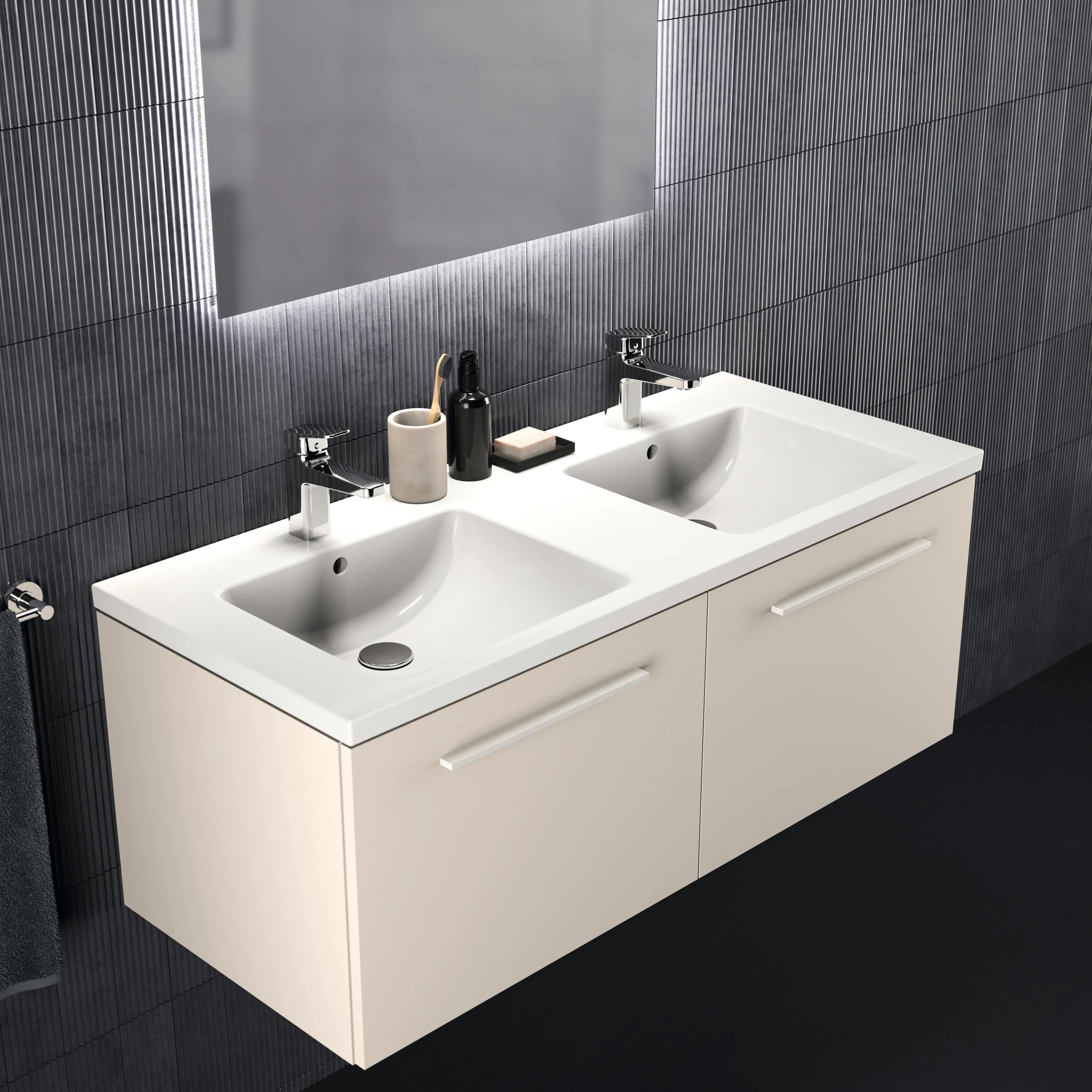 Ideal Standard Waschtischunterschrank „i.lifeB“ 120 × 44 × 50,5 cm Sandbeige matt Ideal Standard Waschtischunterschrank „i.lifeB“ 120 × 44 × 50,5 cm Sandbeige matt