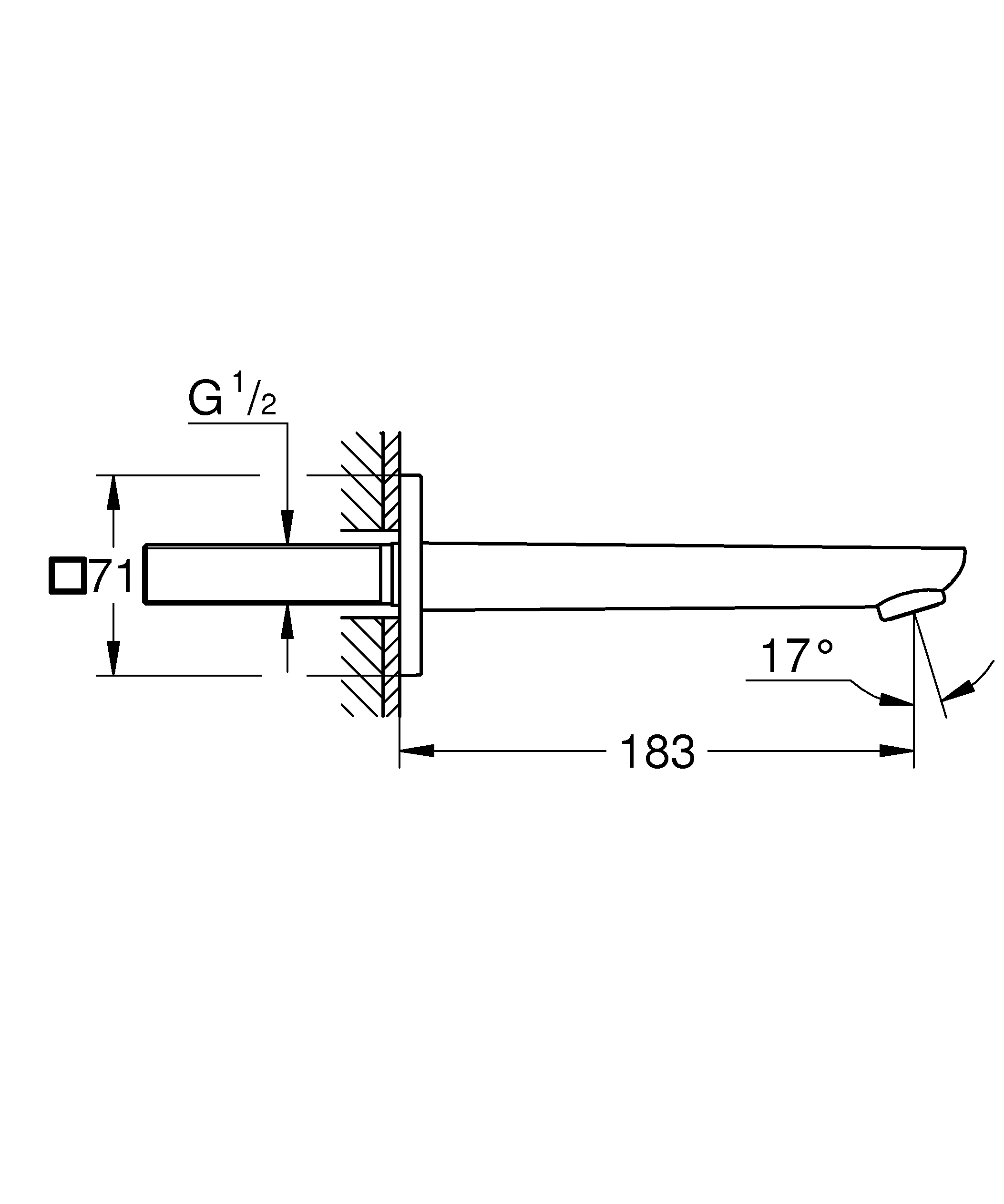 Auslauf für Armaturen „Cubeo“ in chrom Auslauf für Armaturen „Cubeo“ in chrom