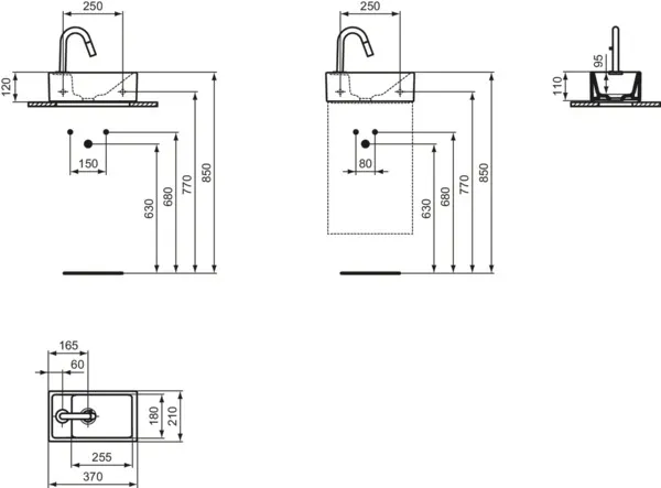 Ideal Standard i.life S Waschtisch-Paket, Handwaschbecken mit Standventil, weiß (Alpin), Chrom, Maße: 370x210x120 mm, DN 15, Luftsprudler, Caché, für Stockschrauben Ideal Standard i.life S Waschtisch-Paket, Handwaschbecken mit Standventil, weiß (Alpin), Chrom, Maße: 370x210x120 mm, DN 15, Luftsprudler, Caché, für Stockschrauben