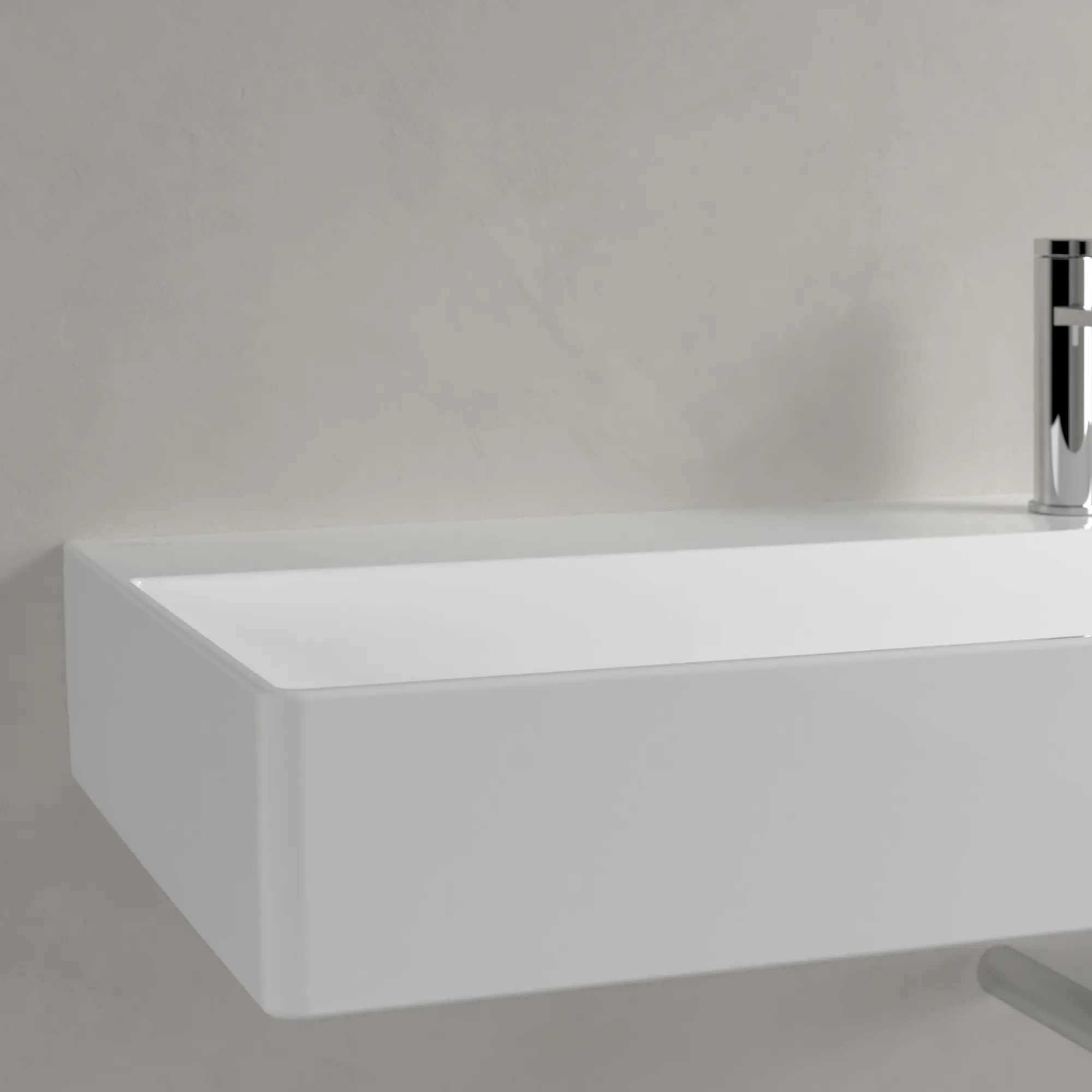 Villeroy & Boch Wandwaschtisch aus TitanCeram geschliffen „Memento 2.0“ 1200 × 470 × 150 mm, mit Hahnlochbohrung, Hahnlochposition mittig in Weiß Alpin Villeroy & Boch Wandwaschtisch aus TitanCeram geschliffen „Memento 2.0“ 1200 × 470 × 150 mm, mit Hahnlochbohrung, Hahnlochposition mittig in Weiß Alpin