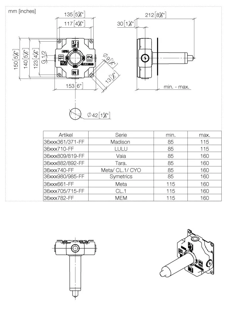 Dornbracht UP-Zweiwege-Umstellung - DR-Messing, bleifrei