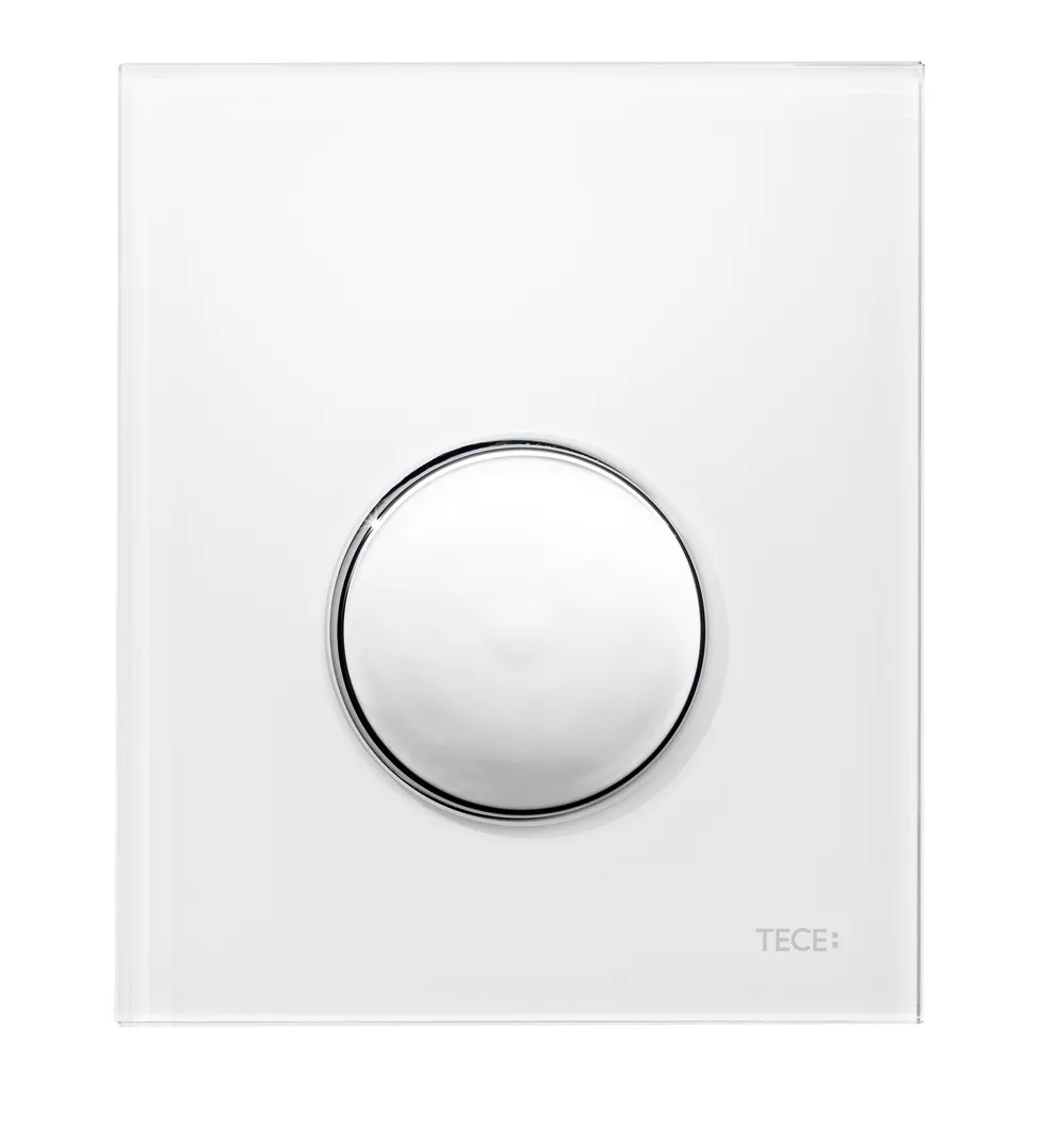 loop Urinal-Betätigungsplatte Kst. mit Kart. weiß glzd., Taste Chrom glzd. loop Urinal-Betätigungsplatte Kst. mit Kart. weiß glzd., Taste Chrom glzd.