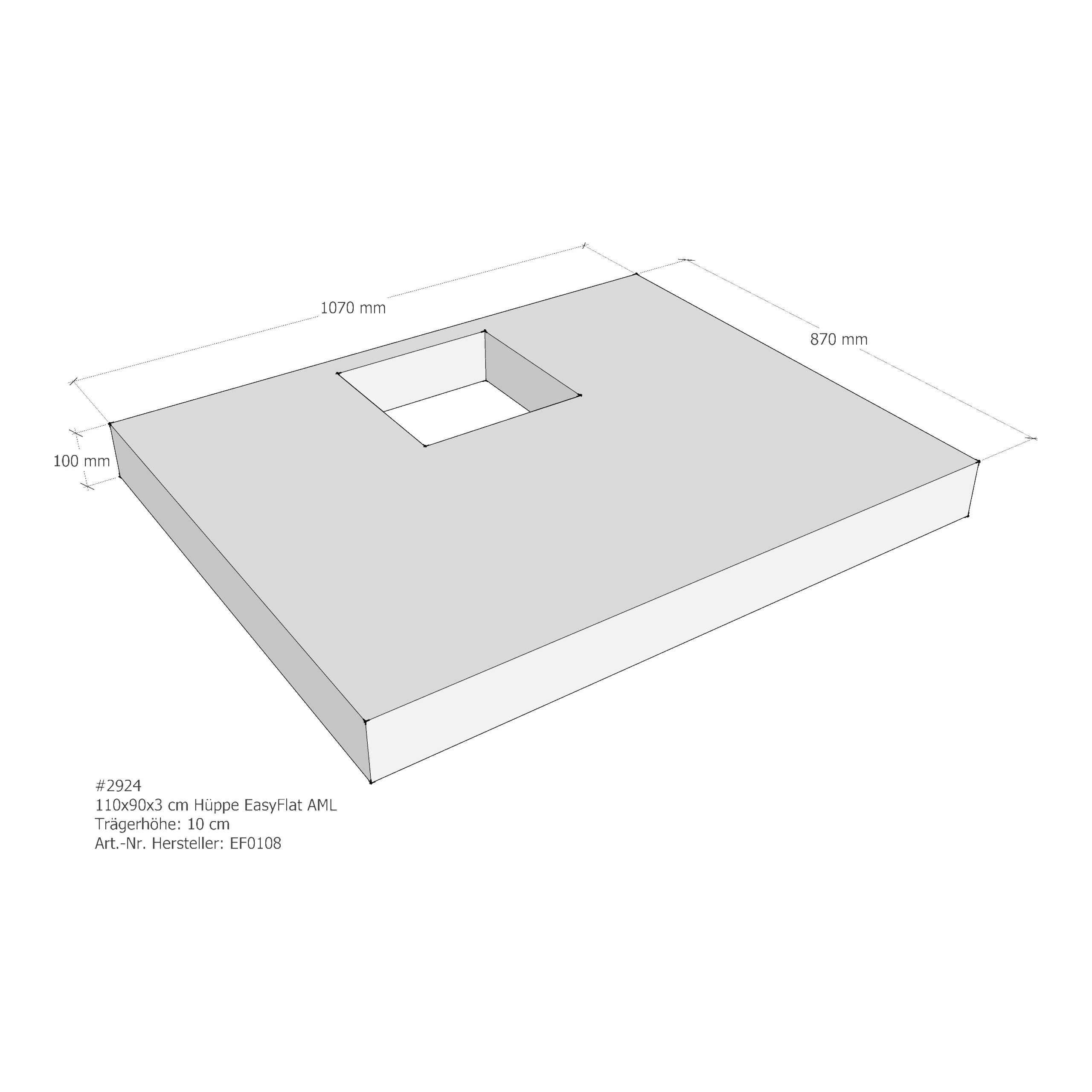 Duschwannenträger für Hüppe EasyFlat 110 × 90 × 3 cm