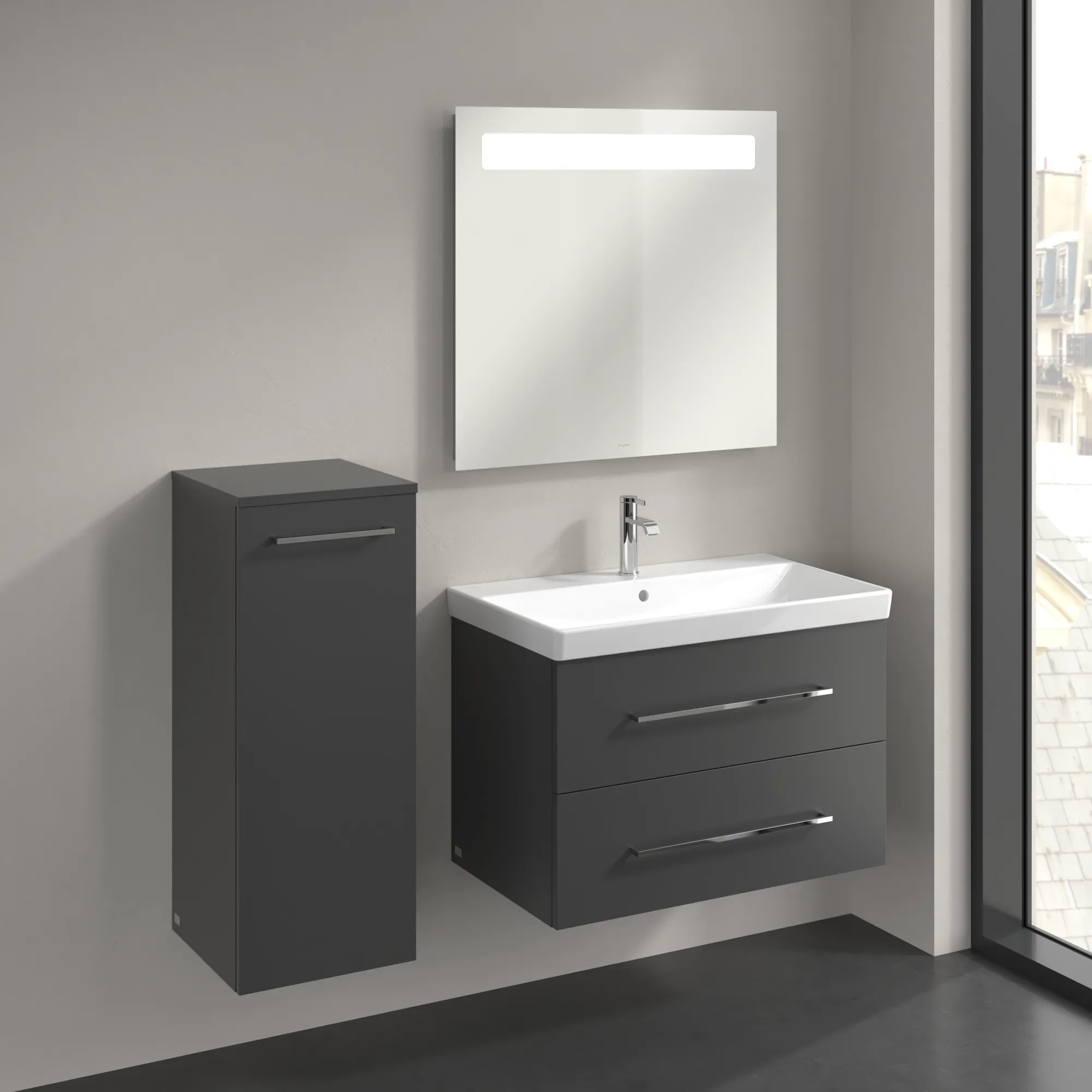 Villeroy & Boch Avento Seitenschrank A89500 350x890x405mm Graphite Villeroy & Boch Avento Seitenschrank A89500 350x890x405mm Graphite