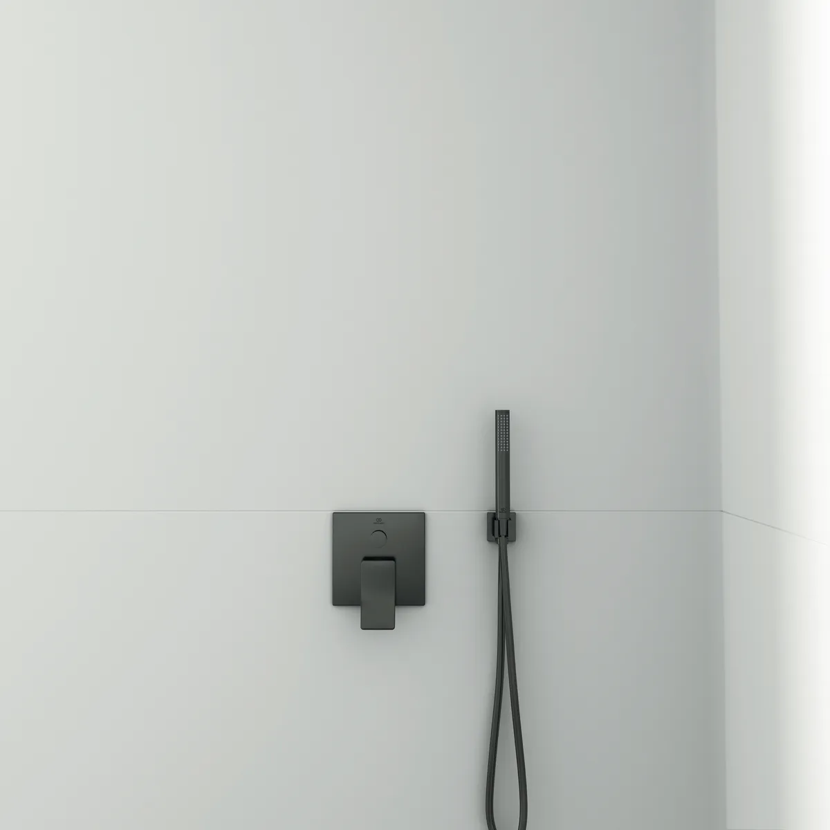 Ideal Standard Idealrain Atelier BC771A5 Wandhalter mit eckiger Rosette, G1⁄2, Magnetic Grey