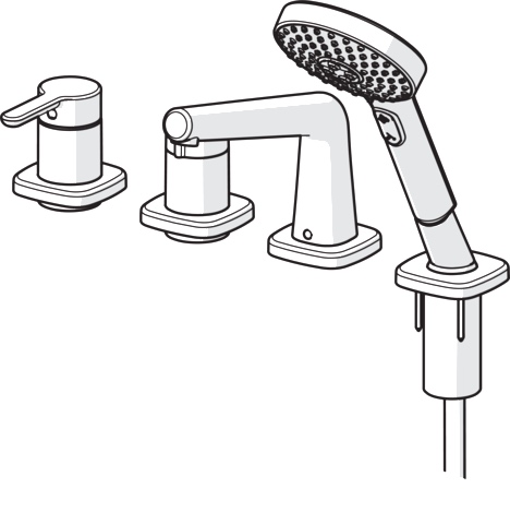 Einhebelmischer Fertigmontageset für Wanne/Brause DESIGNO Style 5312 Rosette soft edge 3-strahlig Einhebelmischer Fertigmontageset für Wanne/Brause DESIGNO Style 5312 Rosette soft edge 3-strahlig