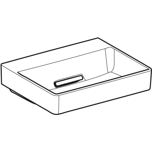 Aufsatzwaschtisch „One“ mit horizontalem Ablauf, rechteckig 50 × 41 cm mit KeraTect®