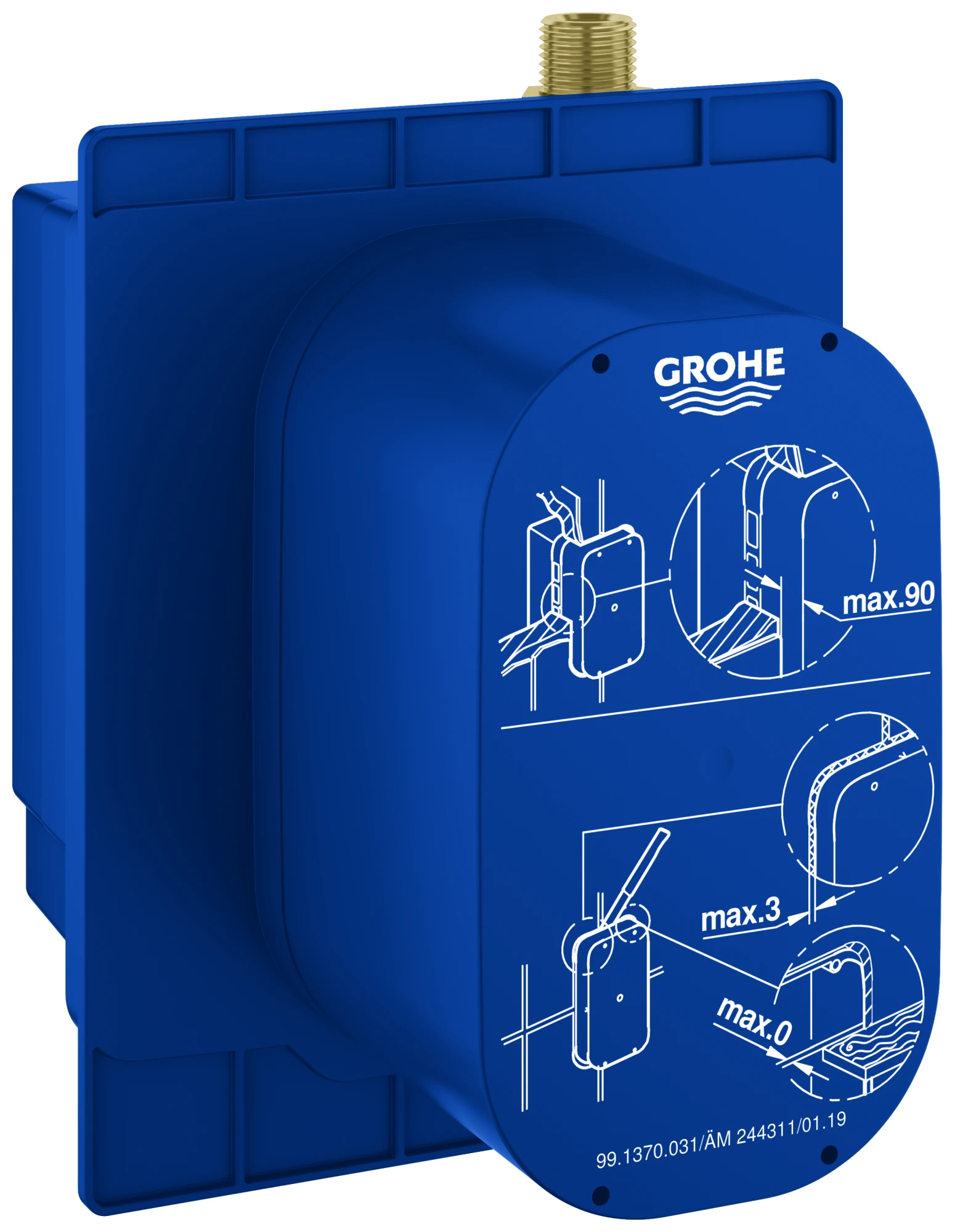 Unterputz-Einbaukasten Euroeco CE 36337_1, ohne Mischung, für IR-Fertigmontagesets, mit Dichtmanschette, für normgerechte Wanddurchführung bei Wassereinwirkung nach DIN 18534:2017