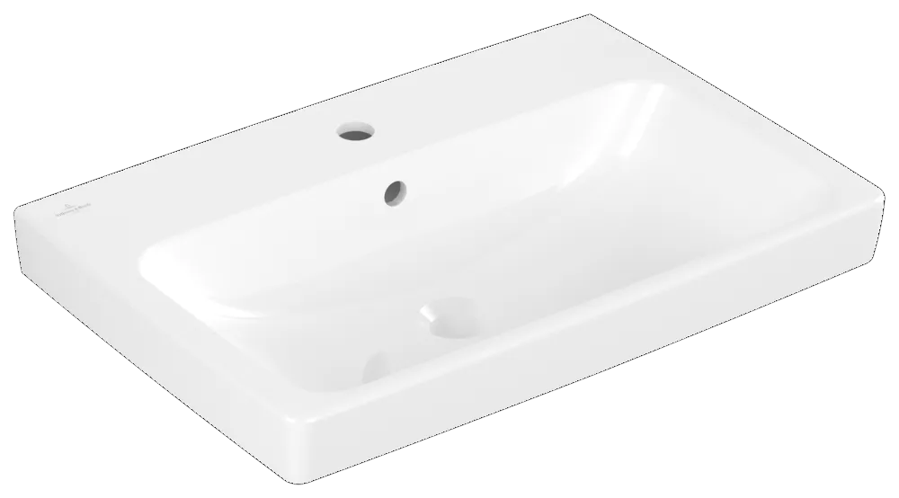 Villeroy & Boch Waschbecken „Architectura“ 650 × 445 × 165 mm, ohne Hahnlochbohrung, Hahnlochposition mittig