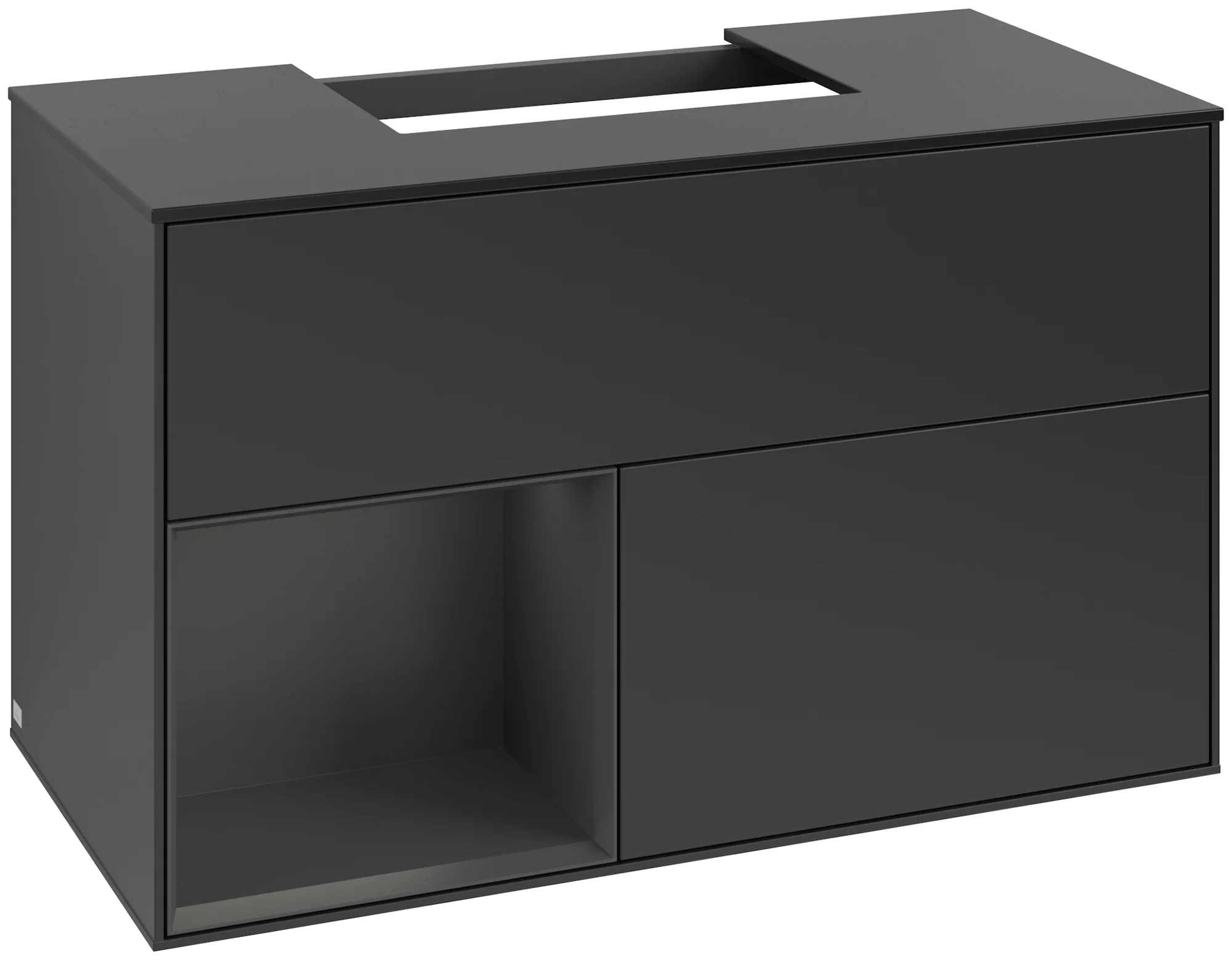 Villeroy & Boch Waschbeckenunterschrank Finion F11, 1000x603x501 mm, Black Matt Lacquer, mit Beleuchtung und Push-to-open Funktion